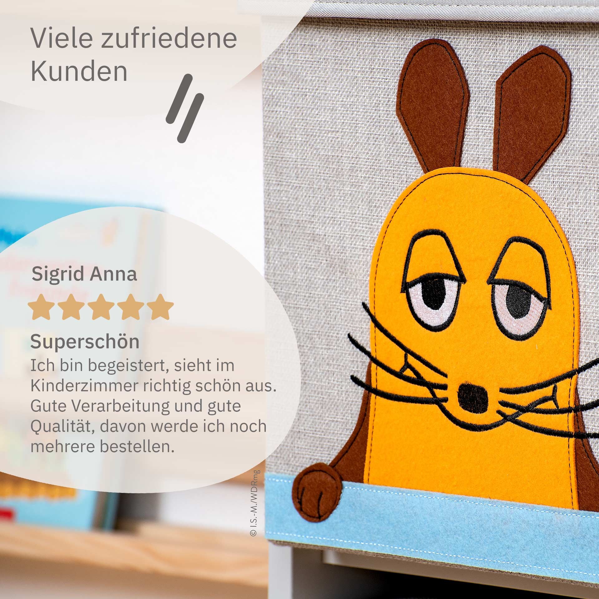 Aufbewahrungsbox mit Deckel DieMaus Gesicht