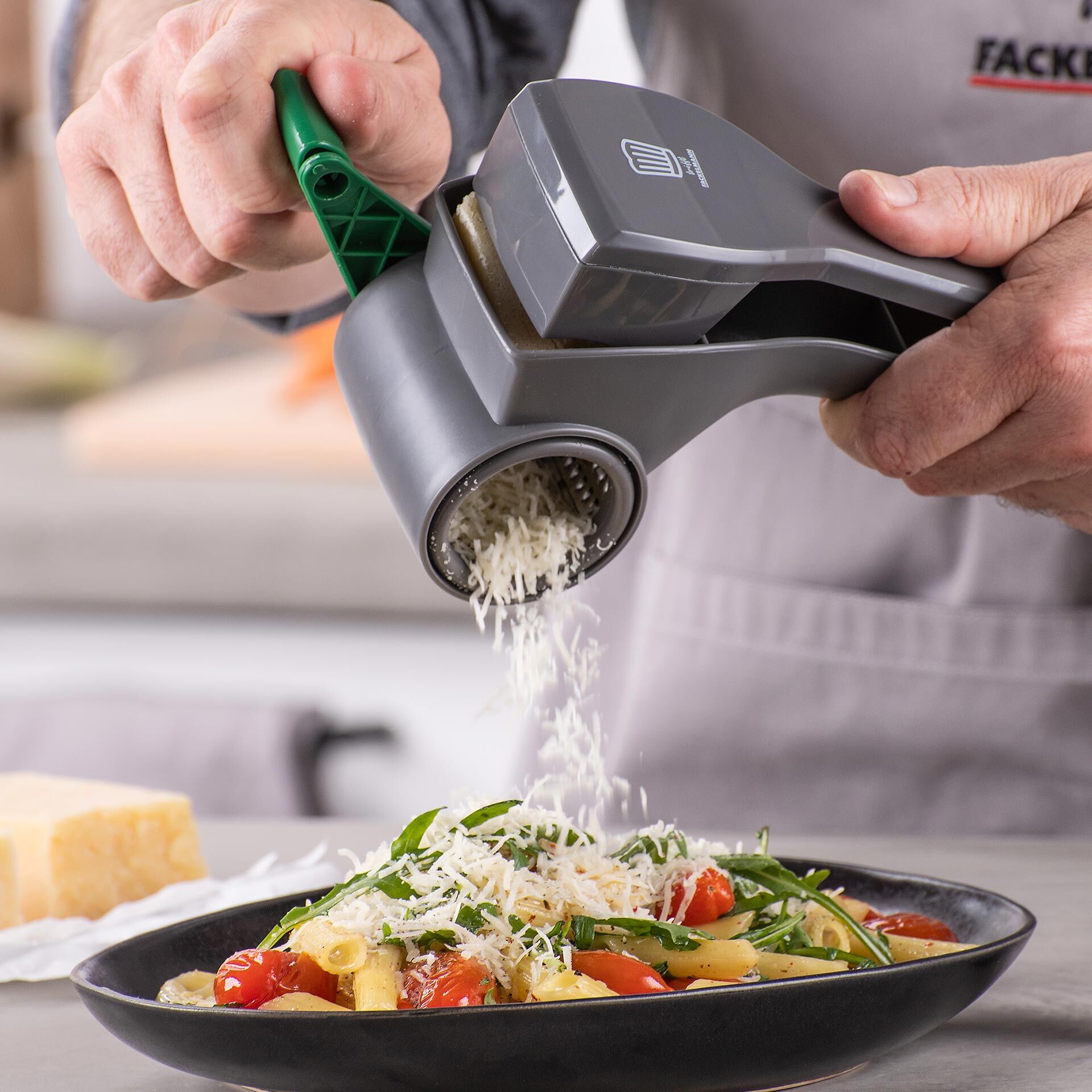 Trommelreibe mit 3 Edelstahl-Trommeln