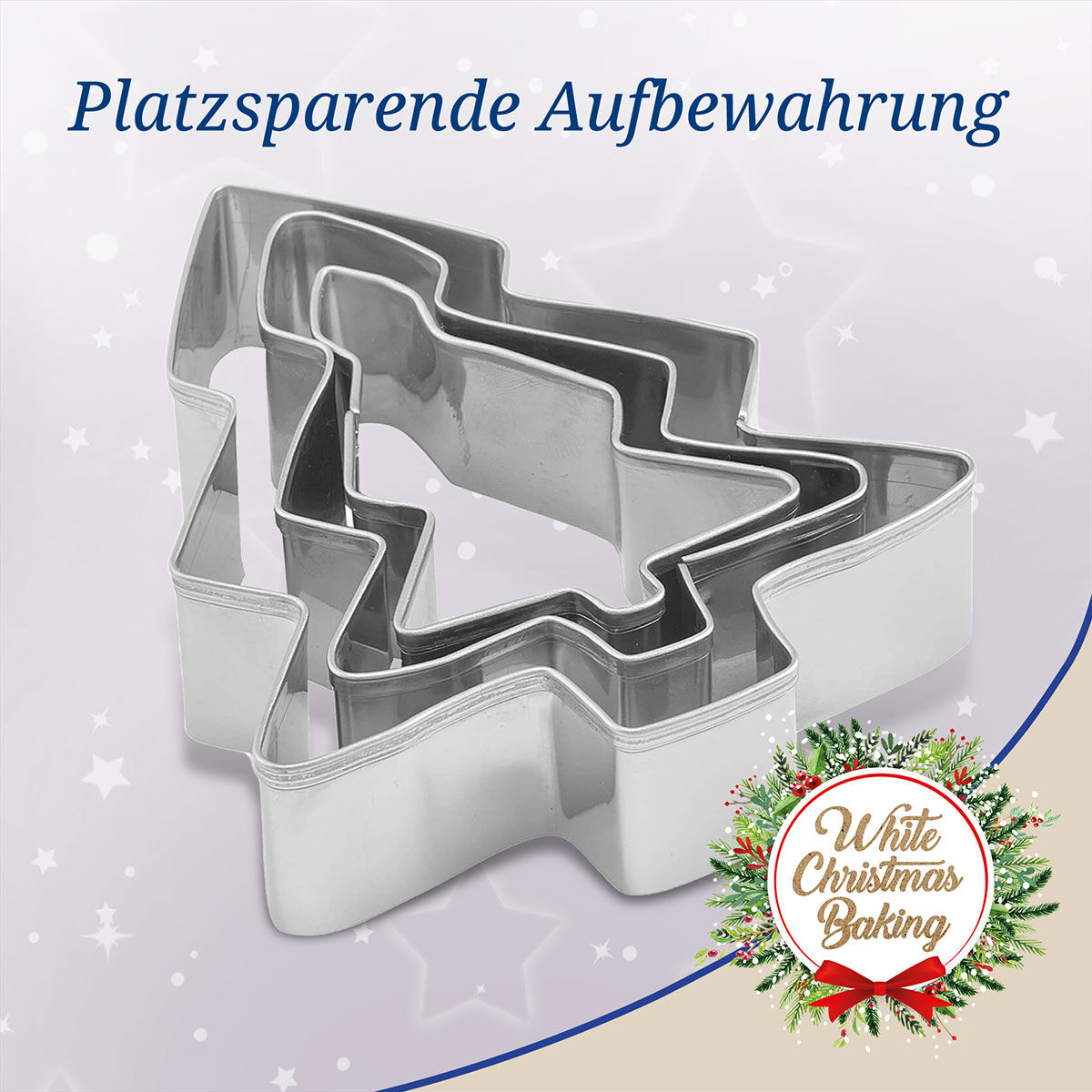 Ausstecher Tannenbaum White Christmas Baking, 3-teilig