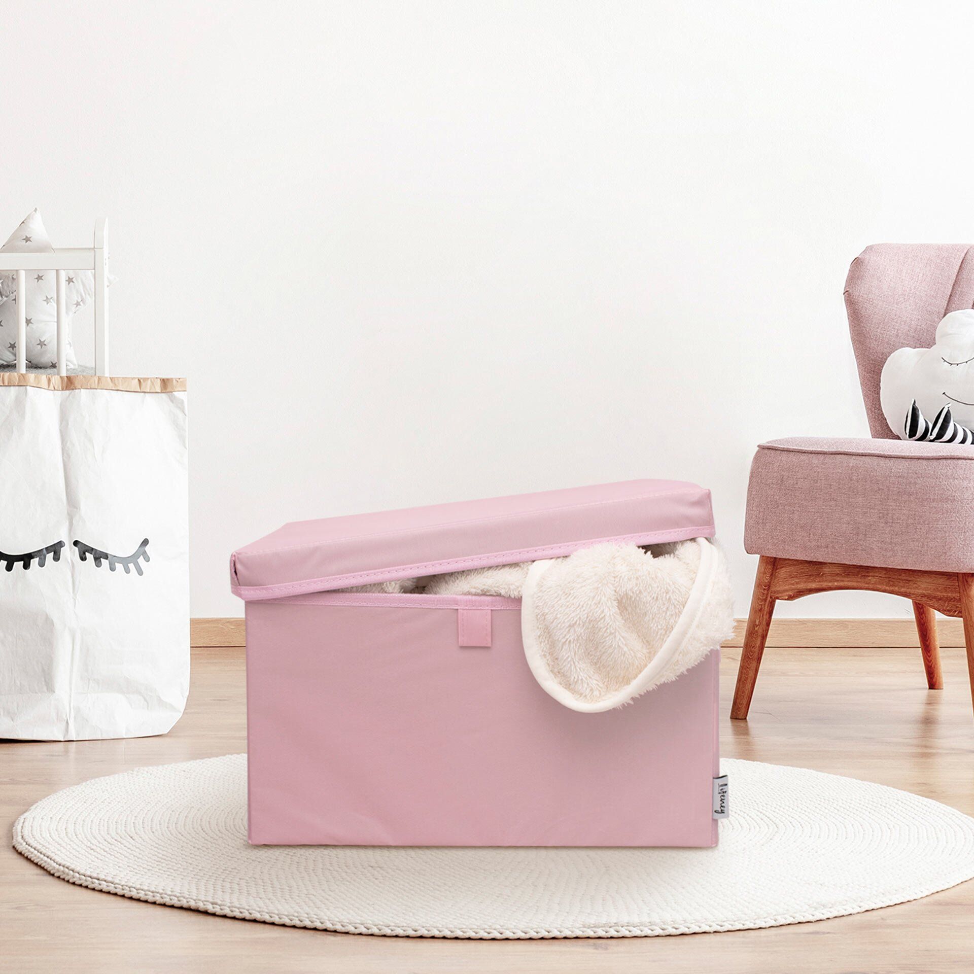 Aufbewahrungsbox 2er-Set, rosa, 25x37x21cm