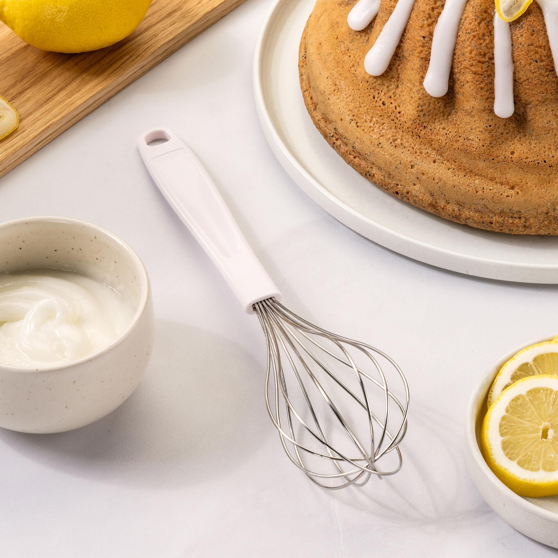 Schneebesen Pure Elegance, hellgrau, Silikon