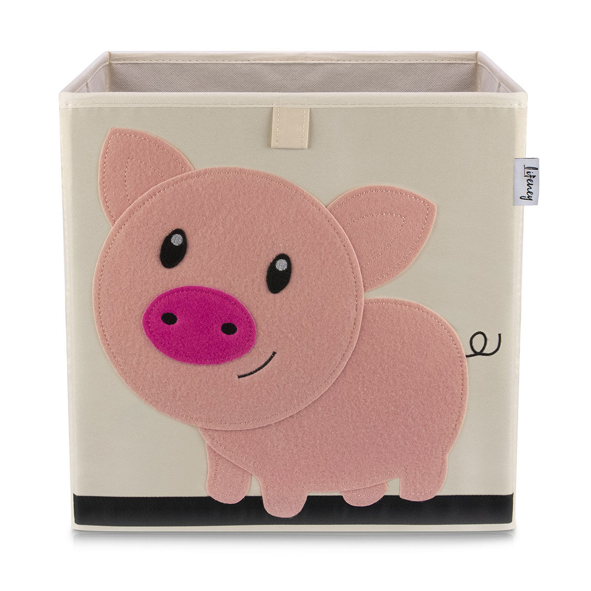 Aufbewahrungsbox Schwein, beige, 33x33x33cm