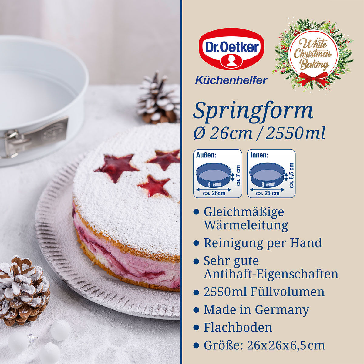 Springform White Christmas Baking, Ø26cm