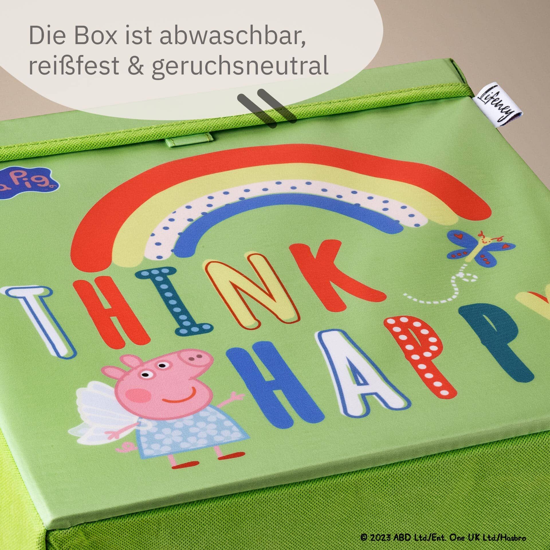 Aufbewahrungsbox Peppa Pig Happy mit Deckel, 33x33x33cm