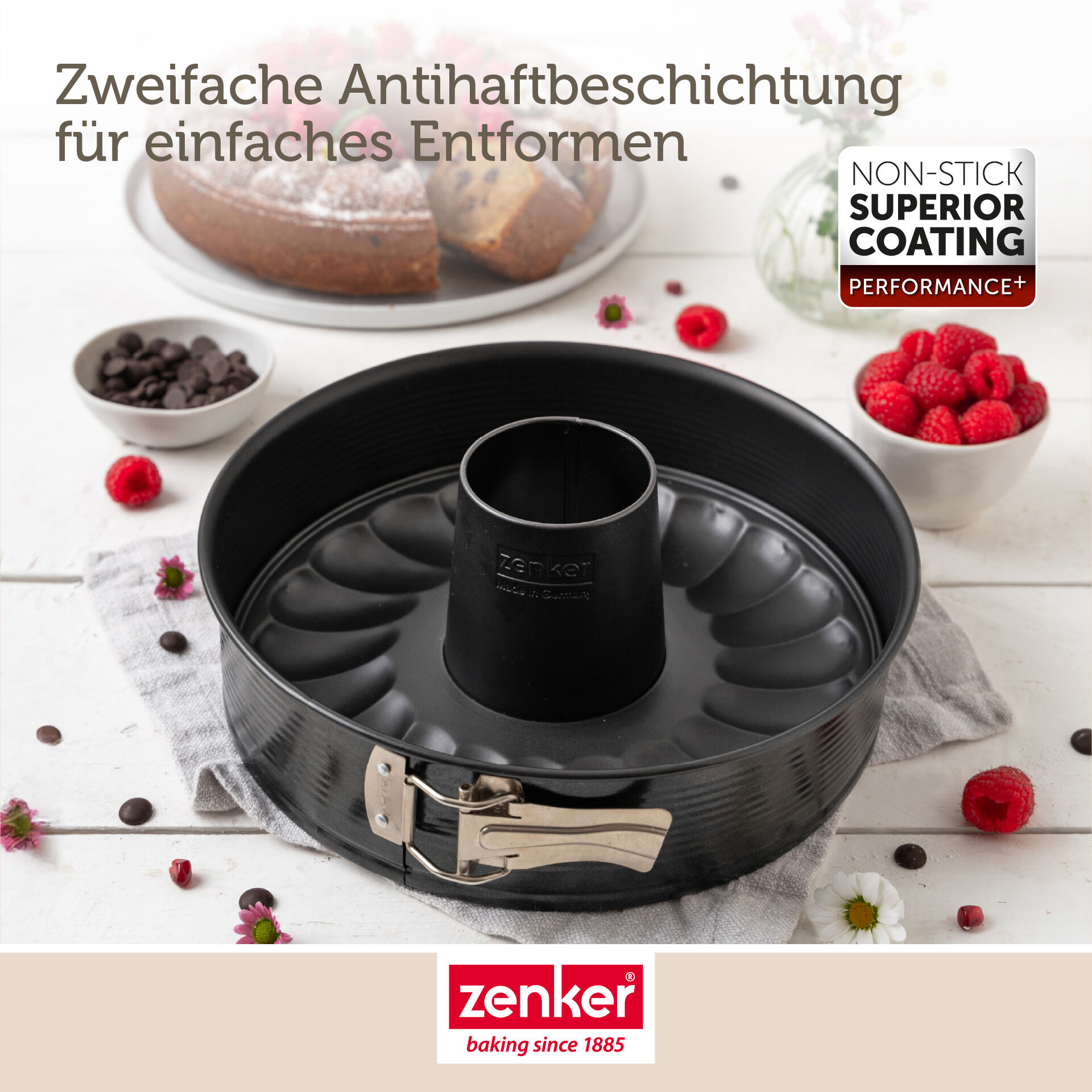 Springform mit Flach- und Rohrboden Perfect Black+, Ø28cm
