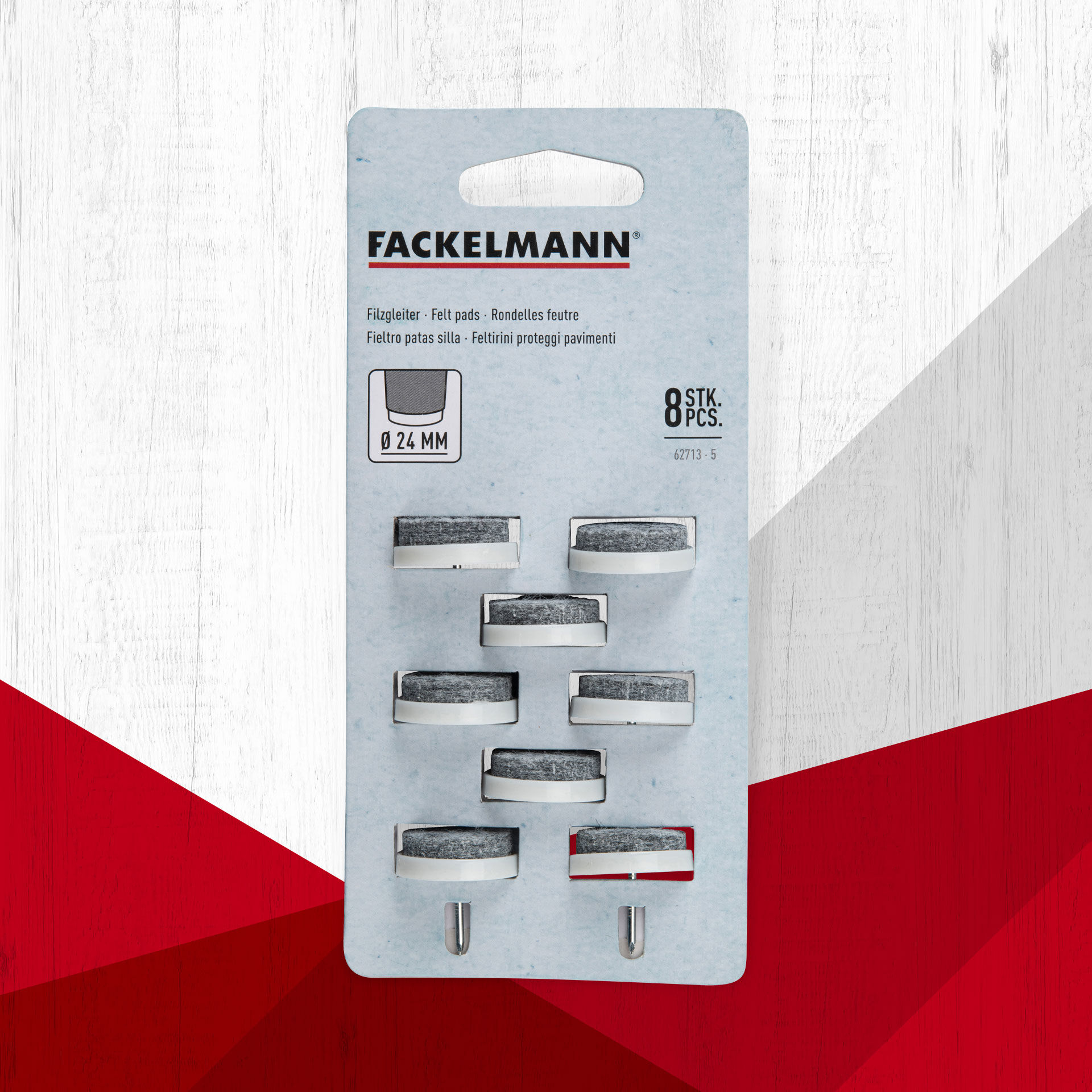 Filzgleiter mit Nagel, Ø24mm, 8 Stück