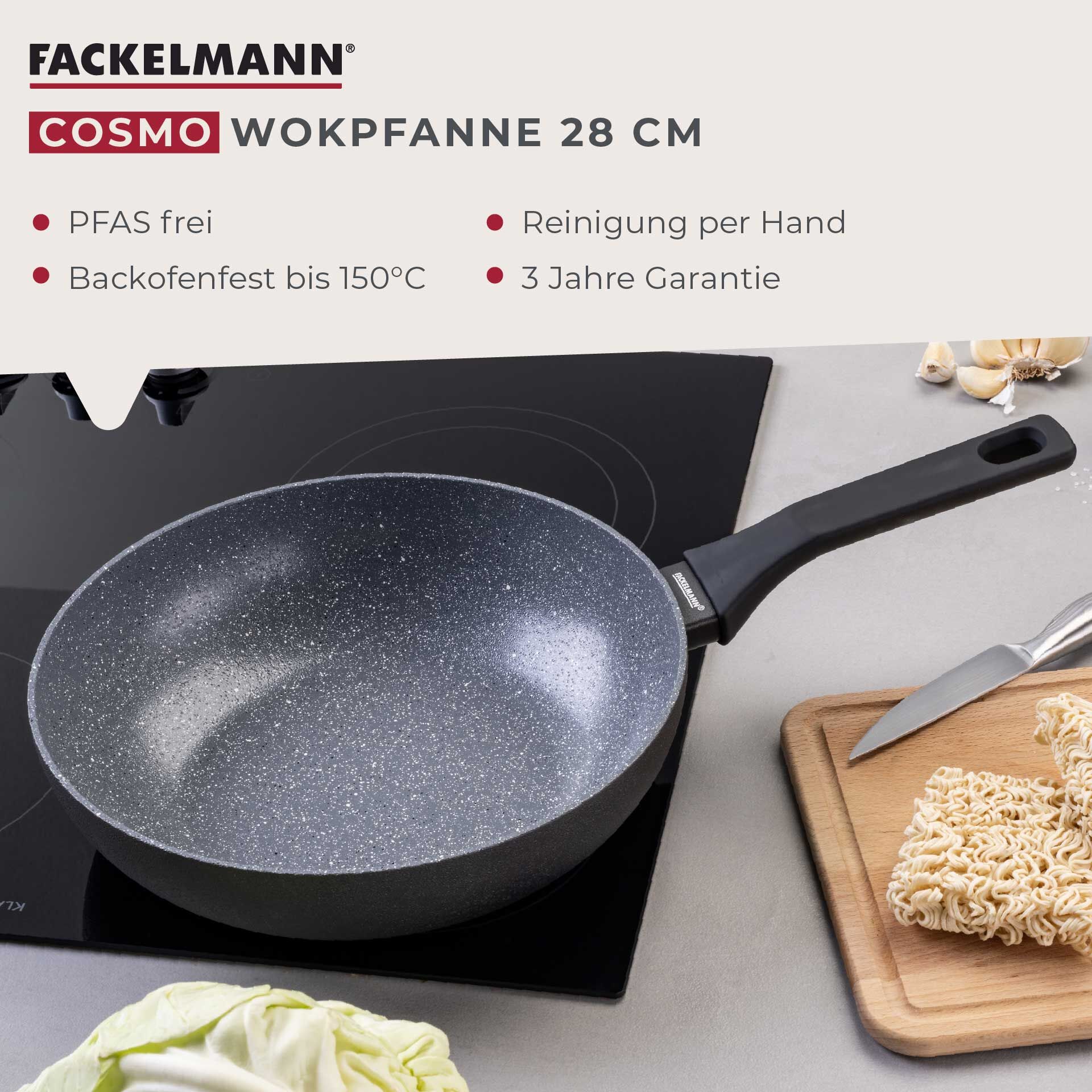 Wokpfanne Cosmo, antihaft, Ø28cm