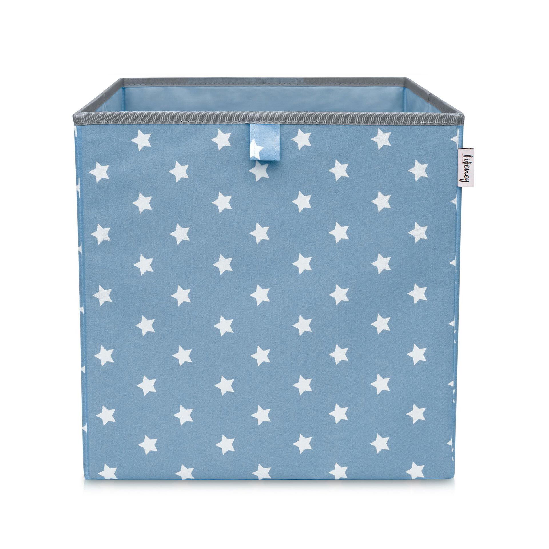 Aufbewahrungsbox 3er-Set Sterne, anthrazit hellblau & blau, 33x33x33cm