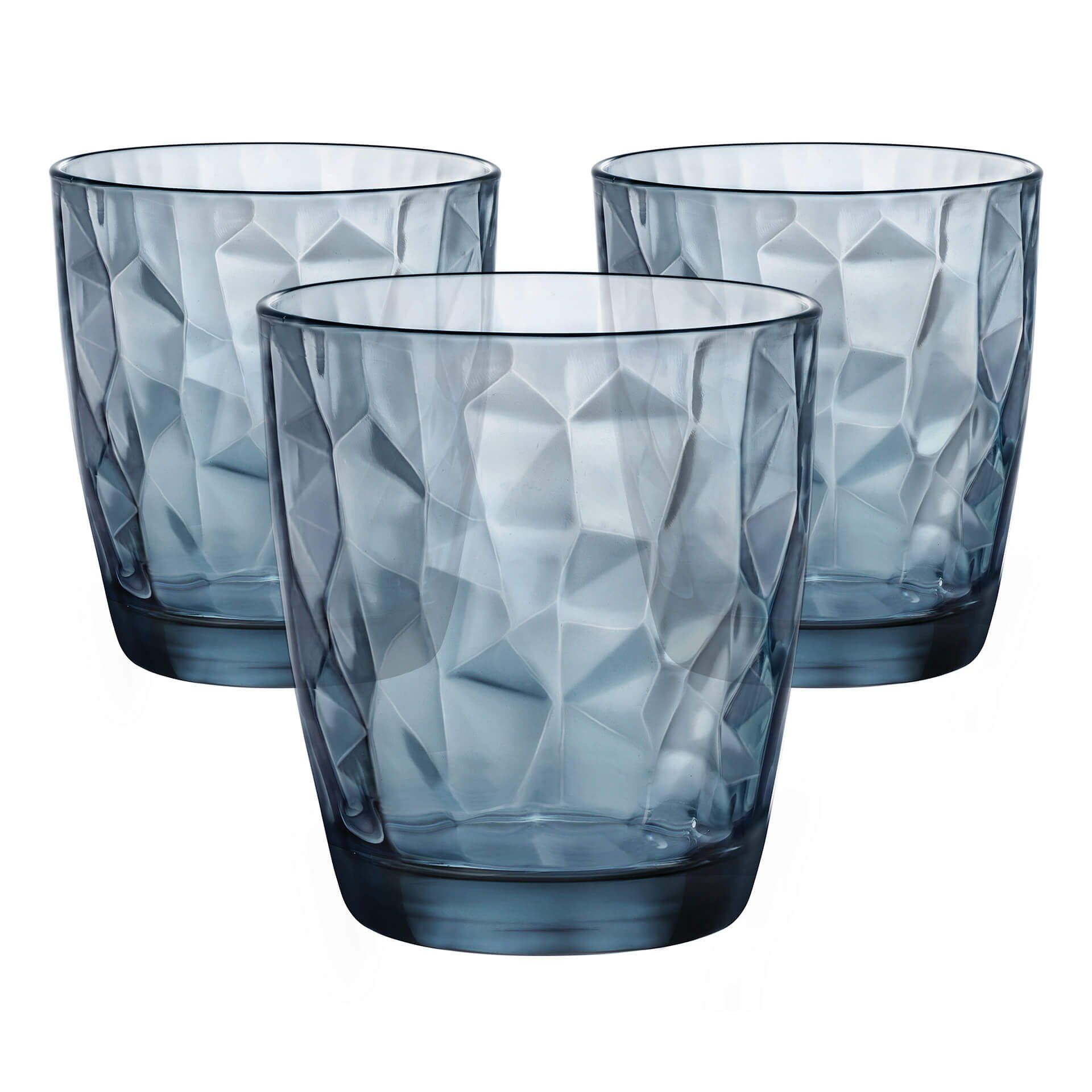 Wassergläser Diamond, 300 ml, 3 Stück, blau