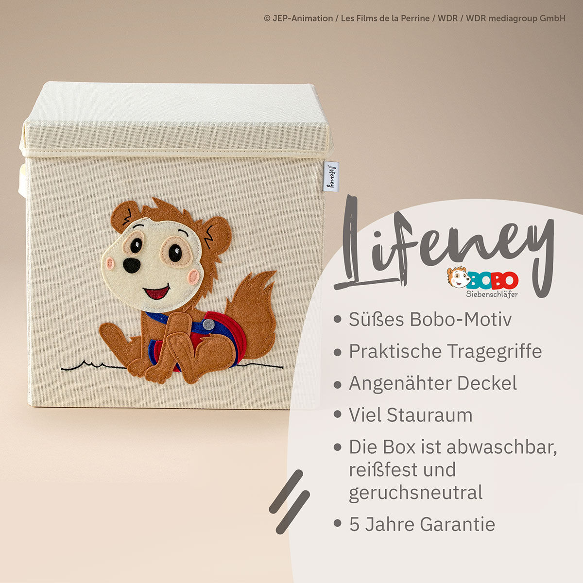 Aufbewahrungsbox mit Deckel Bobo sitzend, 33x33x33cm