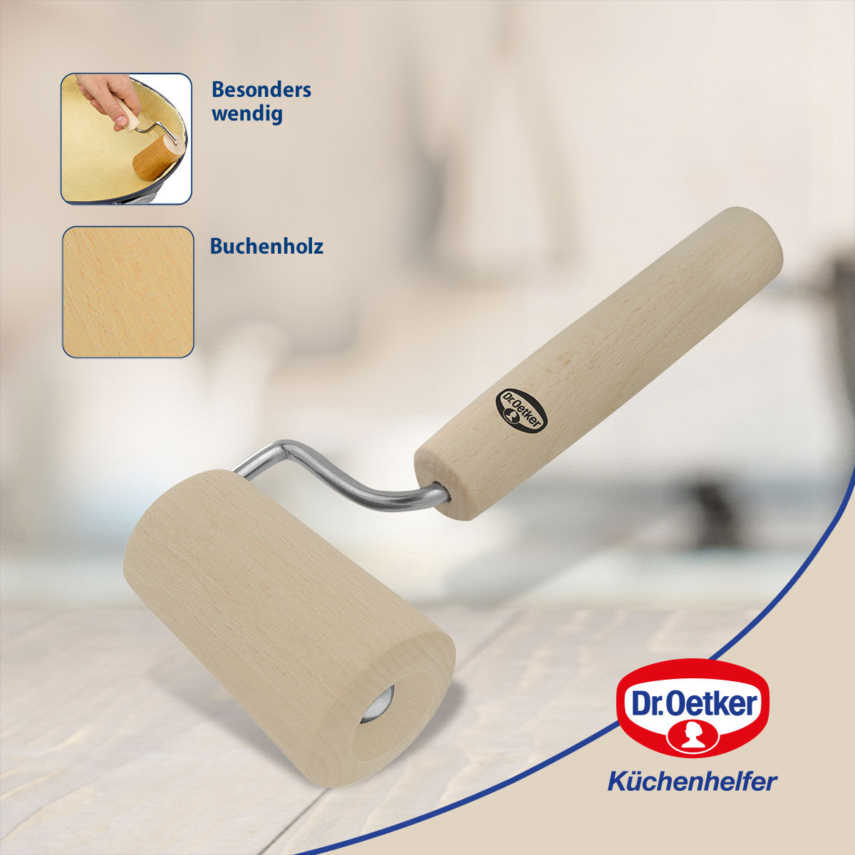 Teigroller klein, Holz
