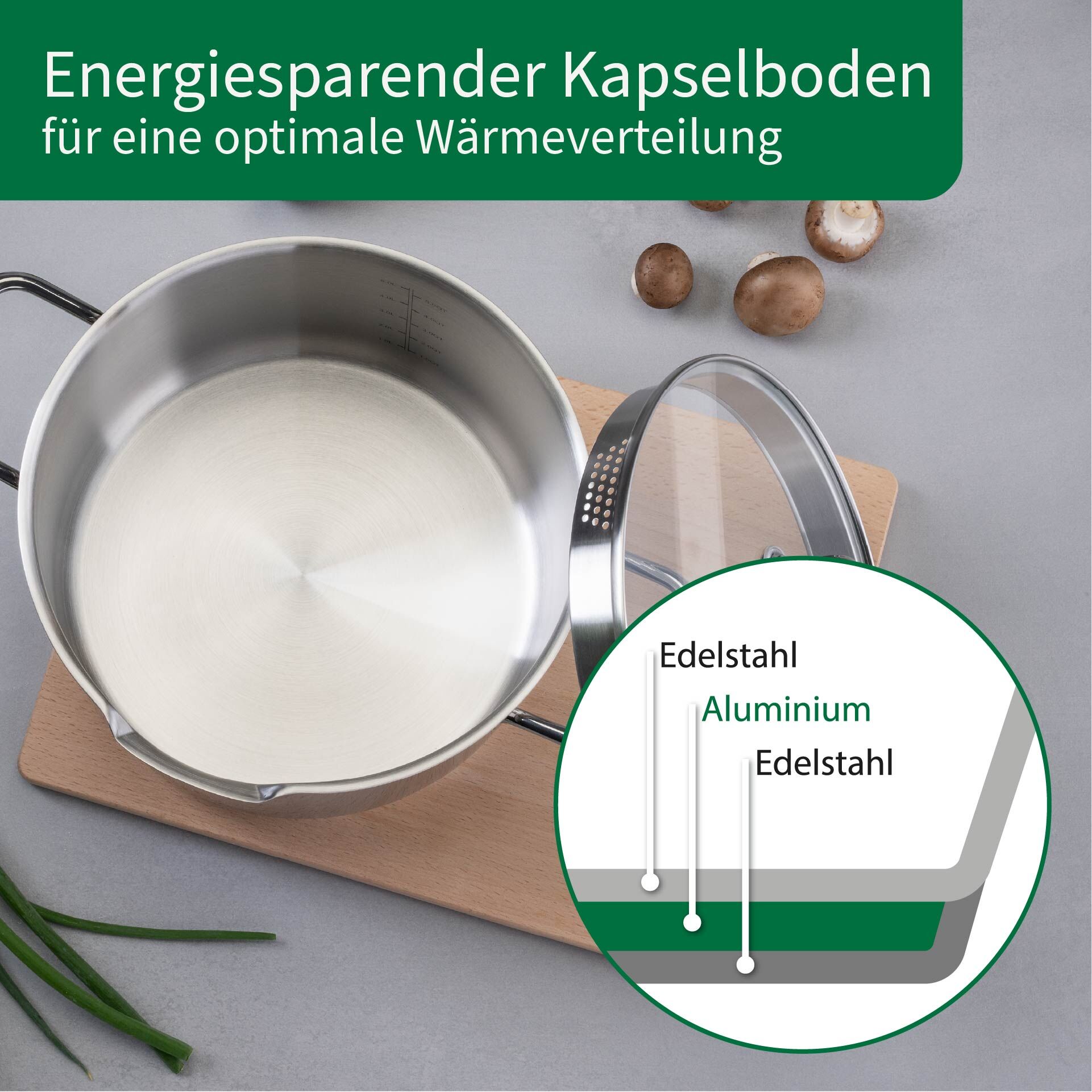 Kochtopf mit Glasdeckel Nürnberg, Ø24cm