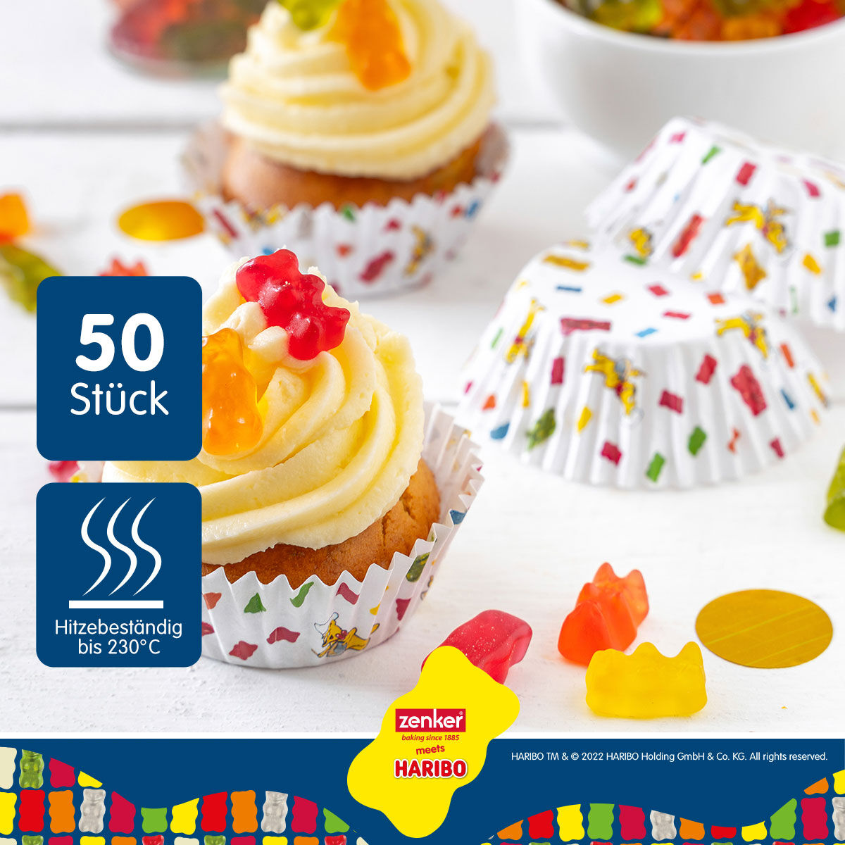 Papierbackförmchen HARIBO Goldbär, 50 Stück