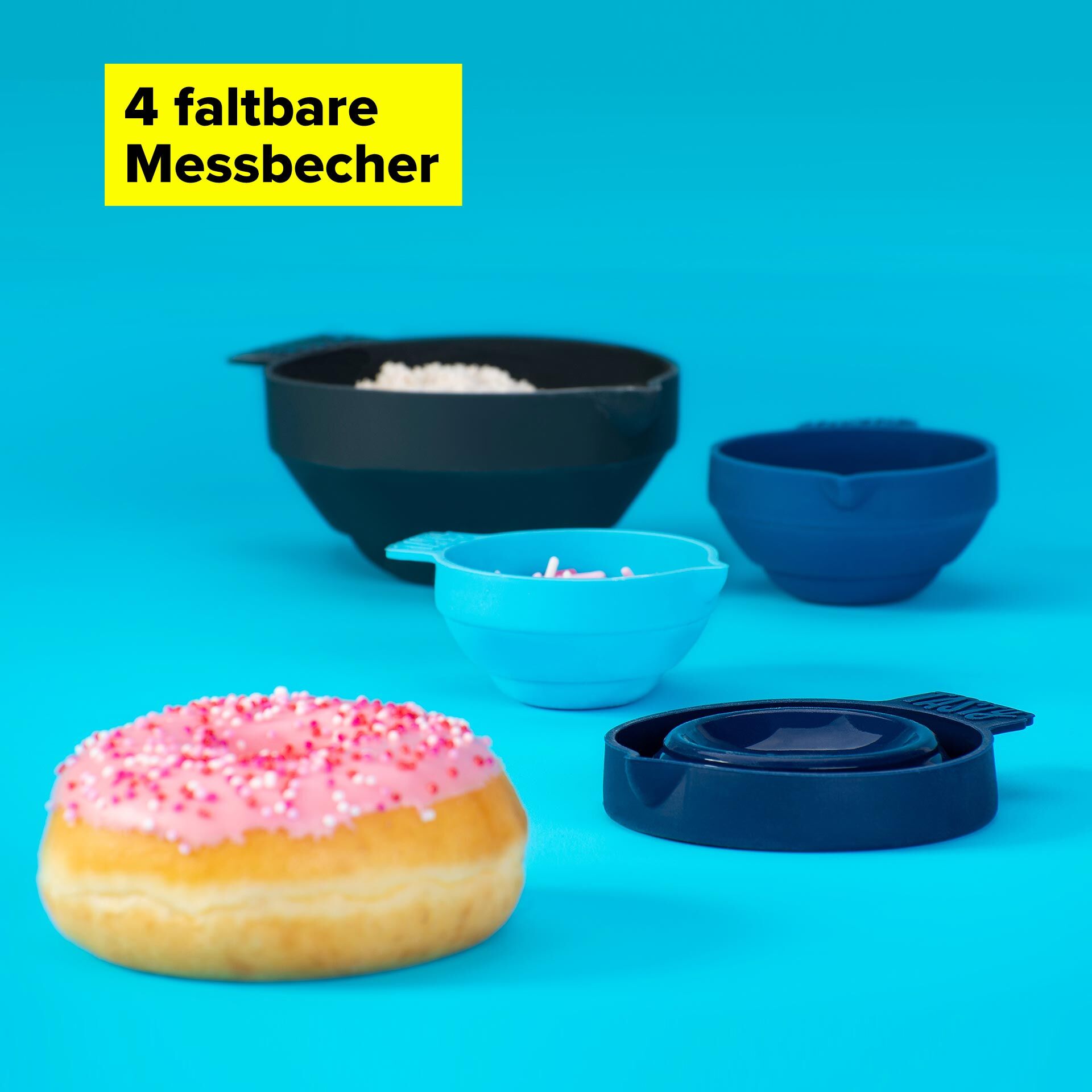 Messbecher faltbar, 4-teilig, Silikon