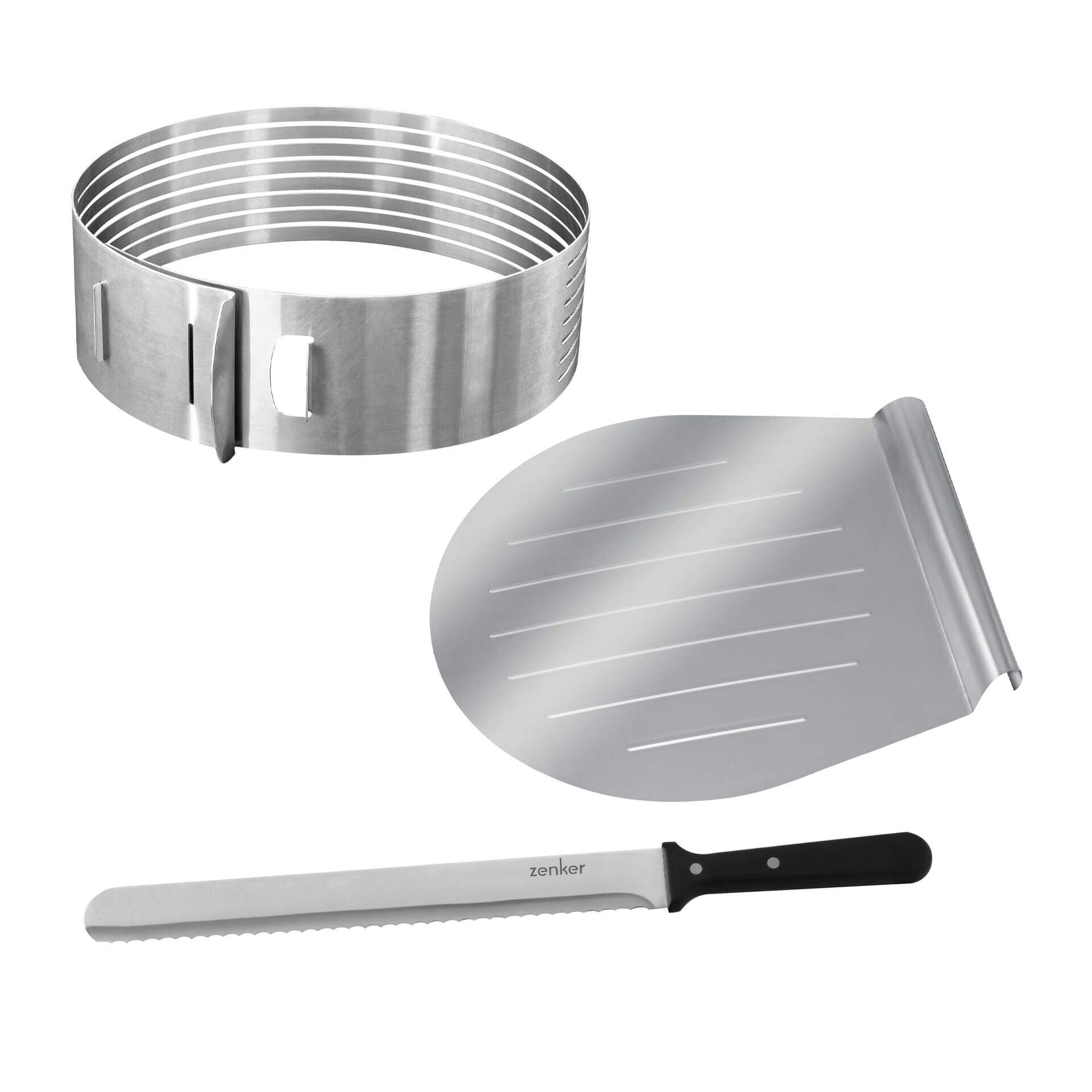 Zenker Tortenboden Schneidhilfe mit Tortenmesser & Tortenheber