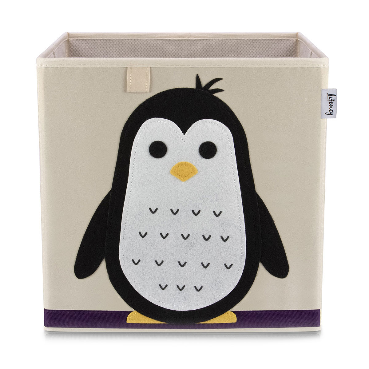 Aufbewahrungsbox Pinguin, beige, 33x33x33cm