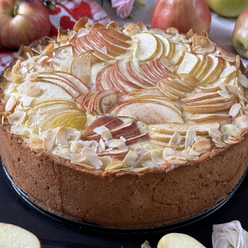 Apfelkuchen mit Pudding