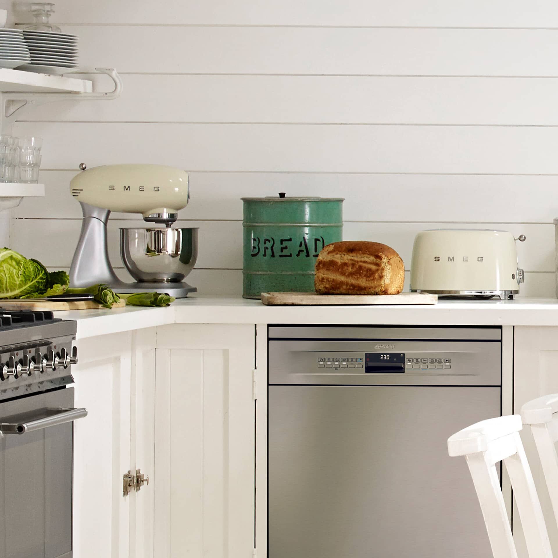 2-Schlitz-Toaster Kompakt Creme