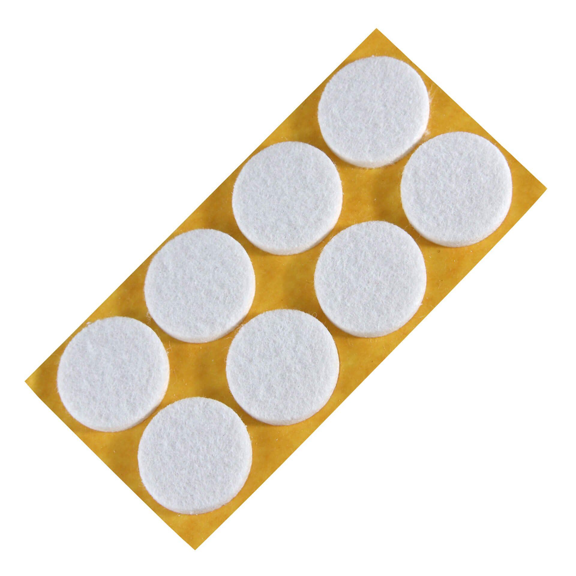 Filzgleiter Ø22mm, selbstklebend, weiß, 8Stk.