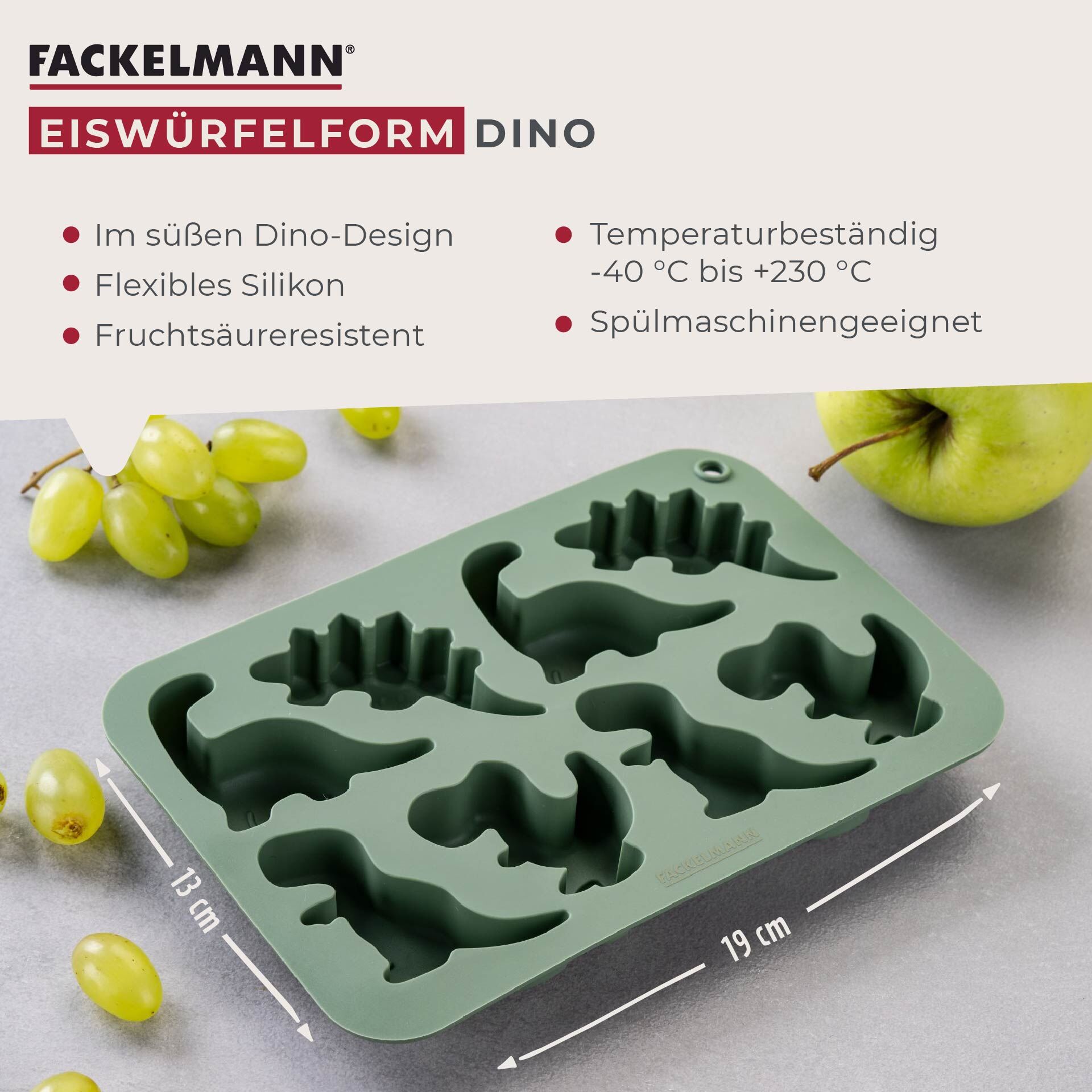 Eiswürfelform Dino, Silikon
