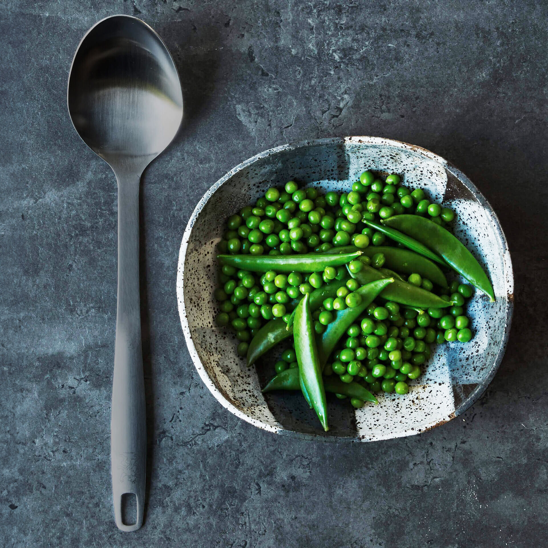 Servierlöffel Satin, schwarz, Edelstahl