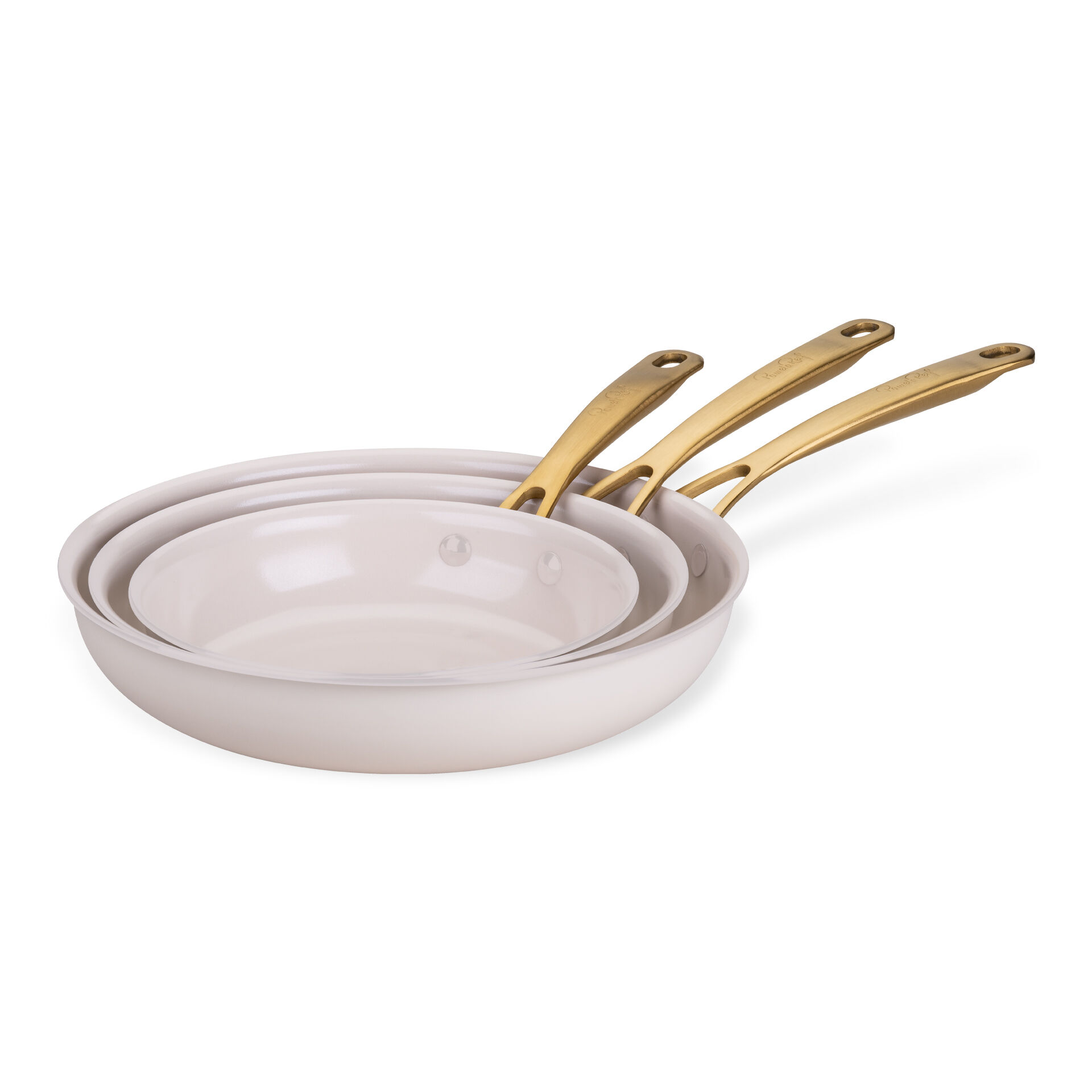 Pamela Reif Bratpfannen-Set Signature, Keramik, Gold-Griff, Ø20+24+28cm