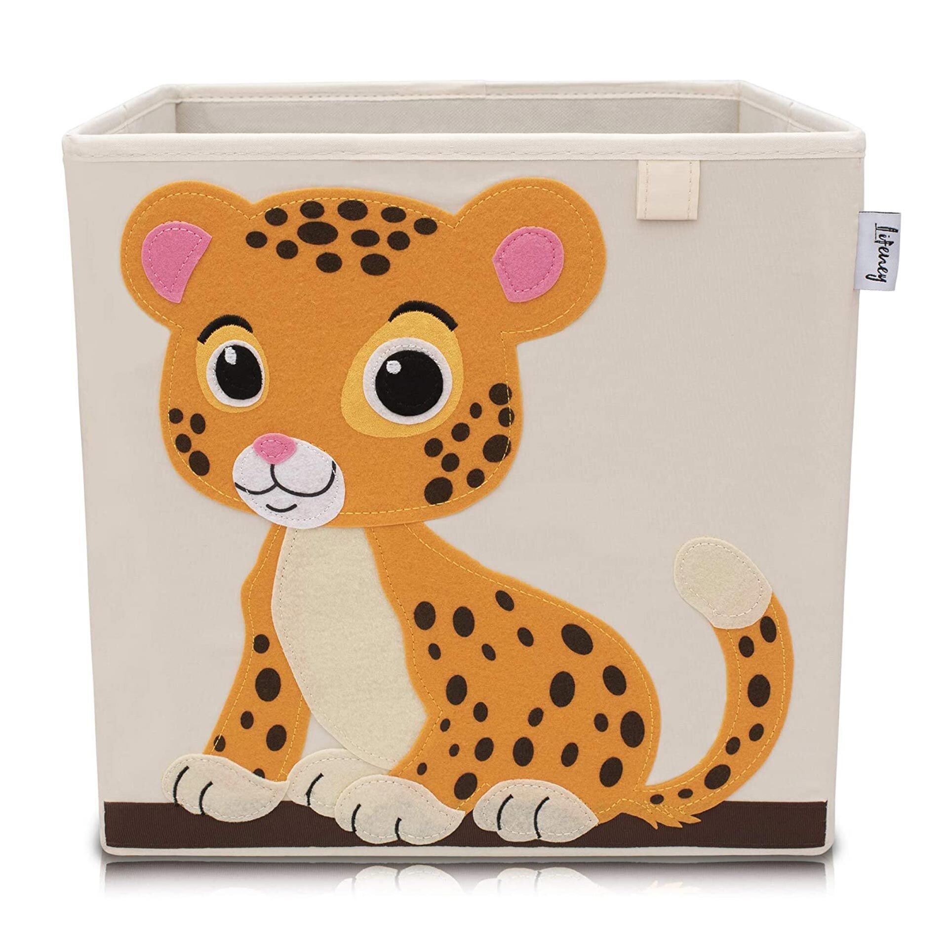 Aufbewahrungsbox Tiger, beige, 33x33x33cm