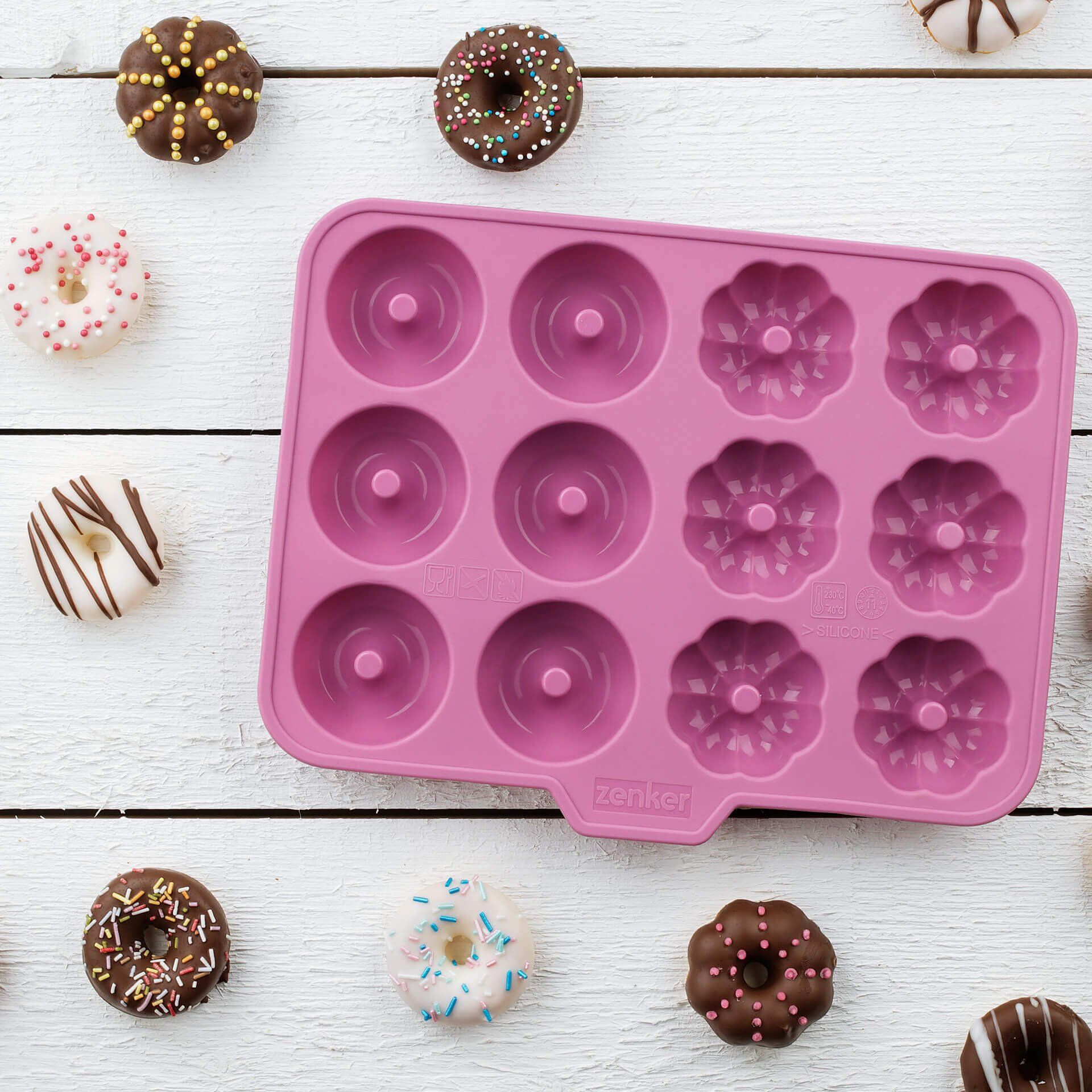 Backform Mini Donuts Happy Baking, 12er, Silikon