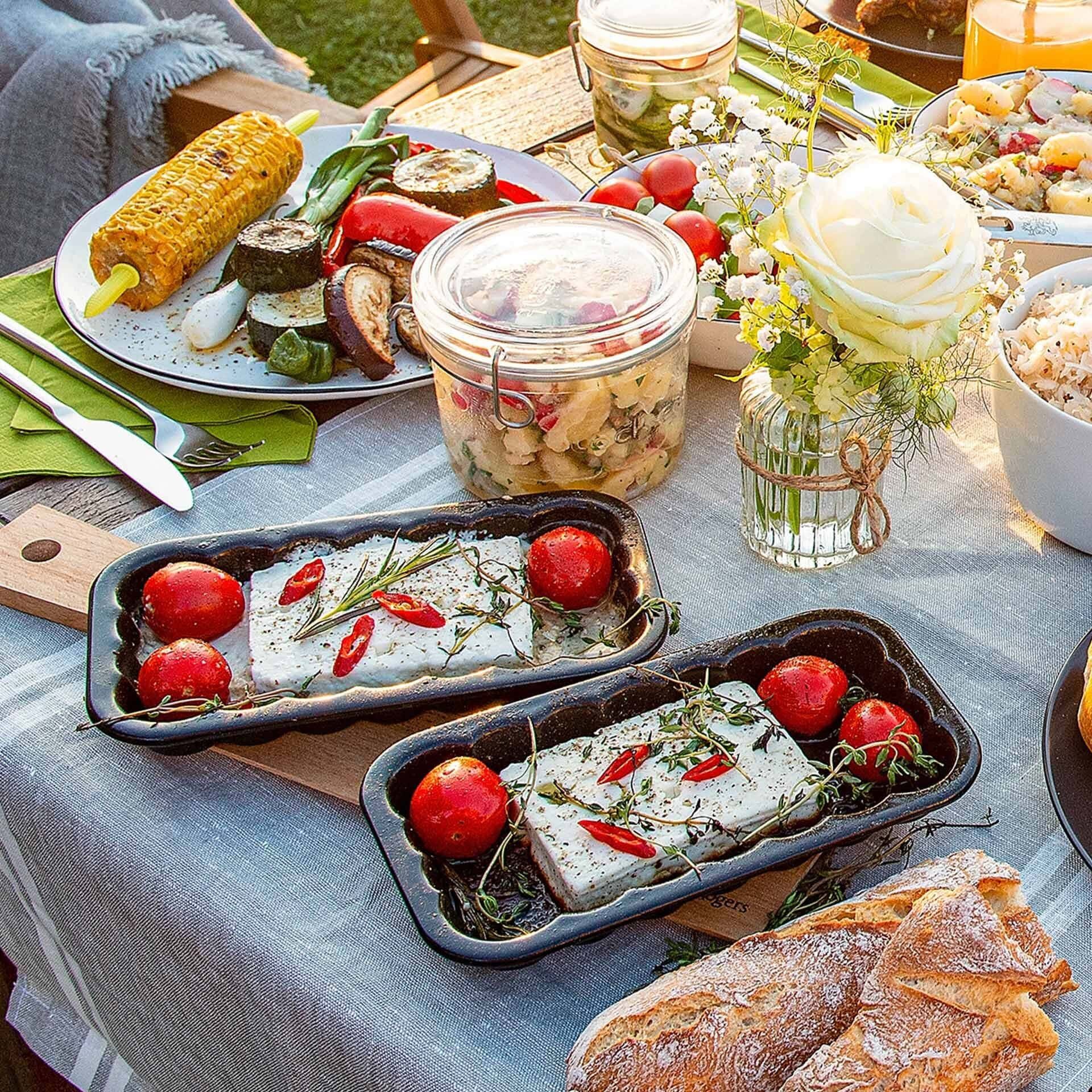 Grillschale Emaille, 21x12cm, 2 Stück