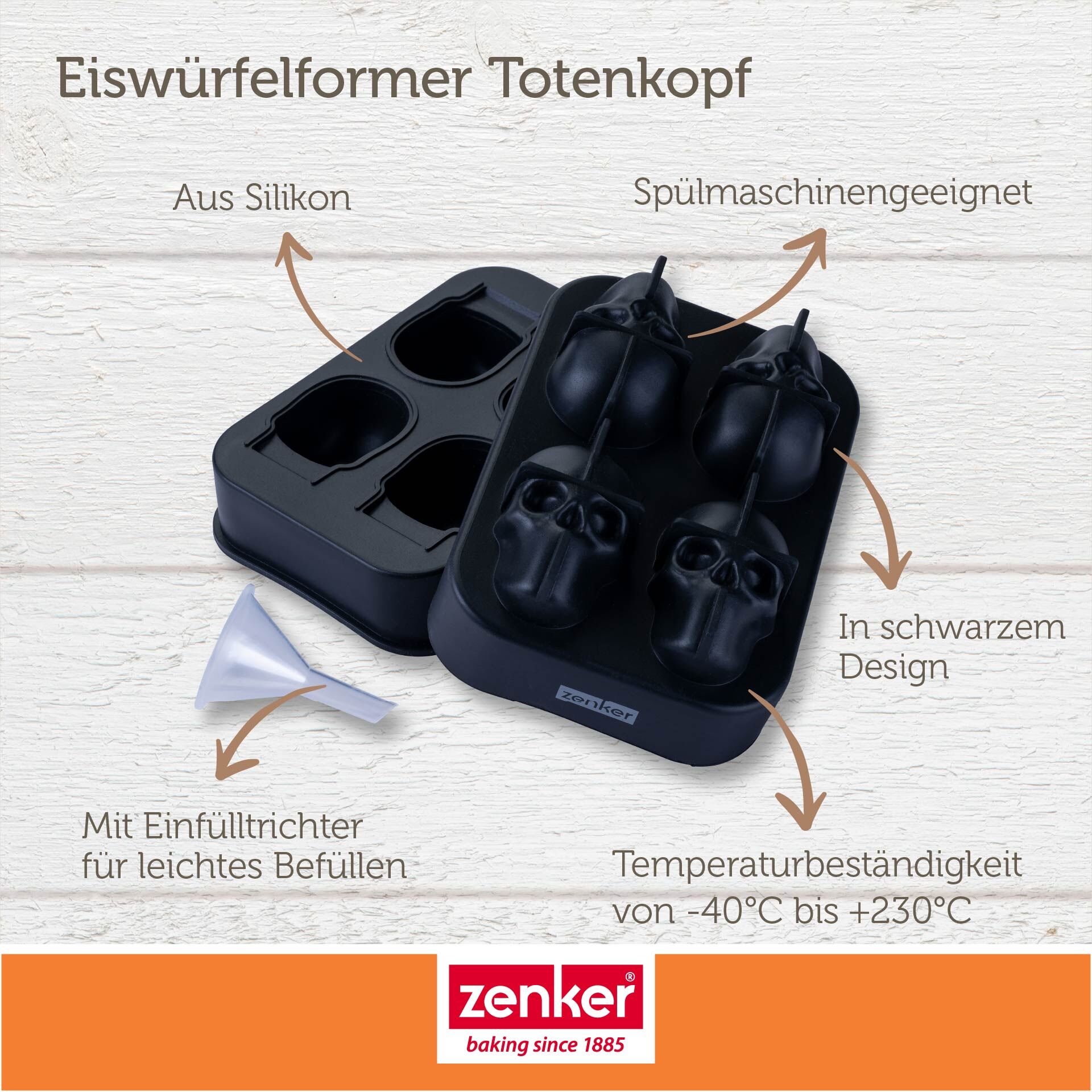 Happy Halloween Baking Eiswürfelformer Totenkopf