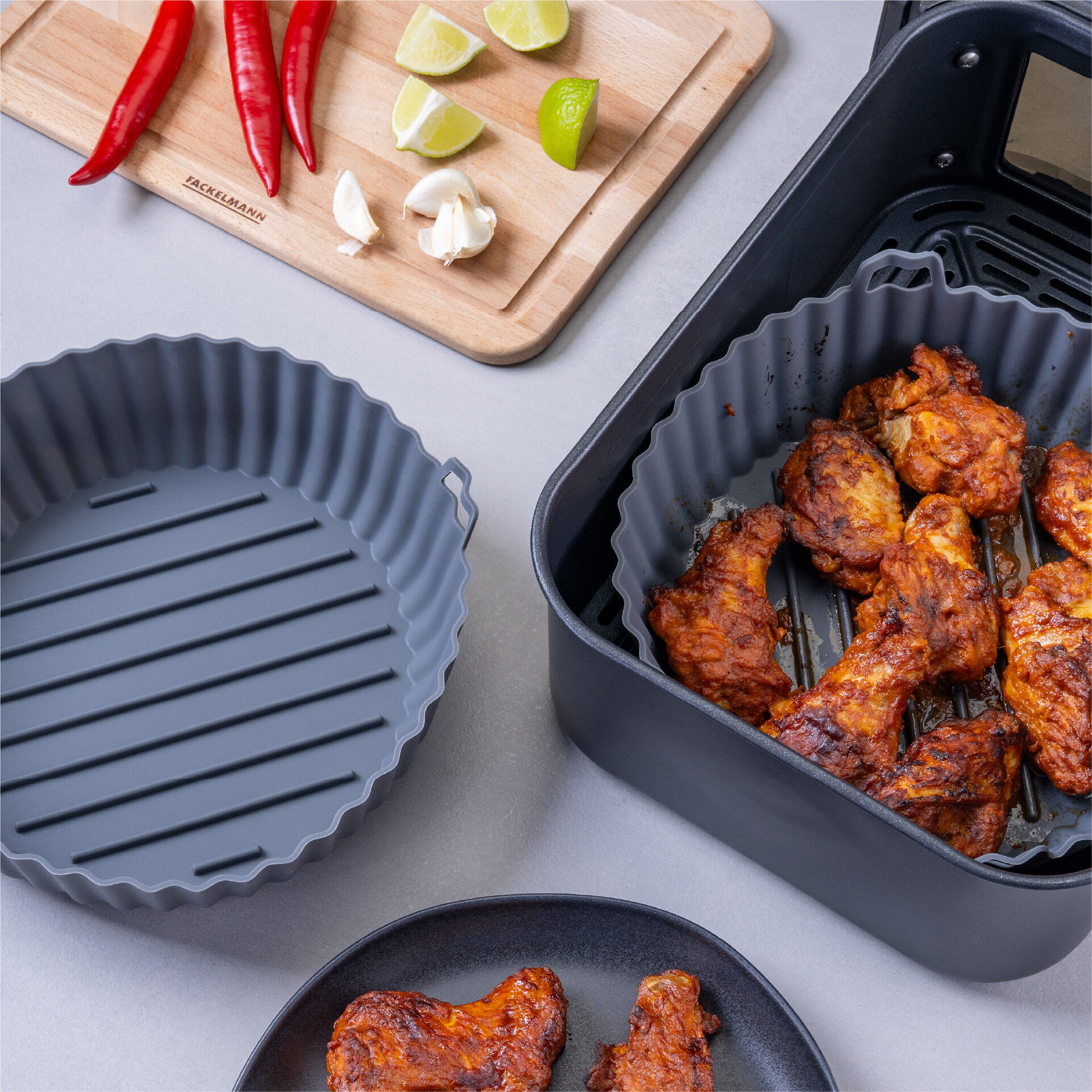 Silikonform für Heißluftfritteuse rund, Ø23cm