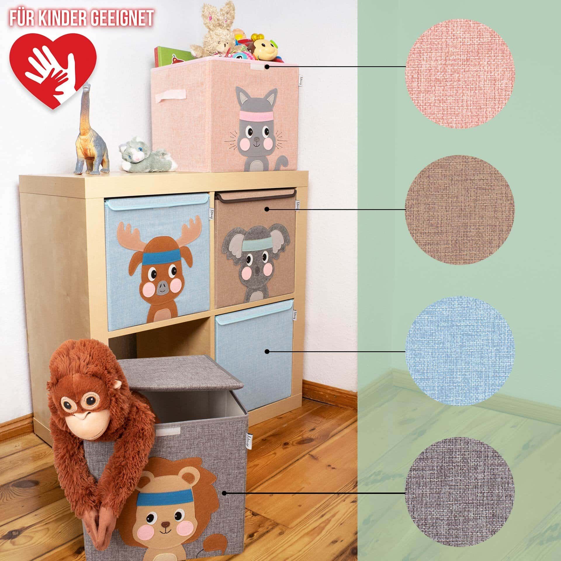 Aufbewahrungsbox mit Deckel, Koala, braun, 33x33x33cm