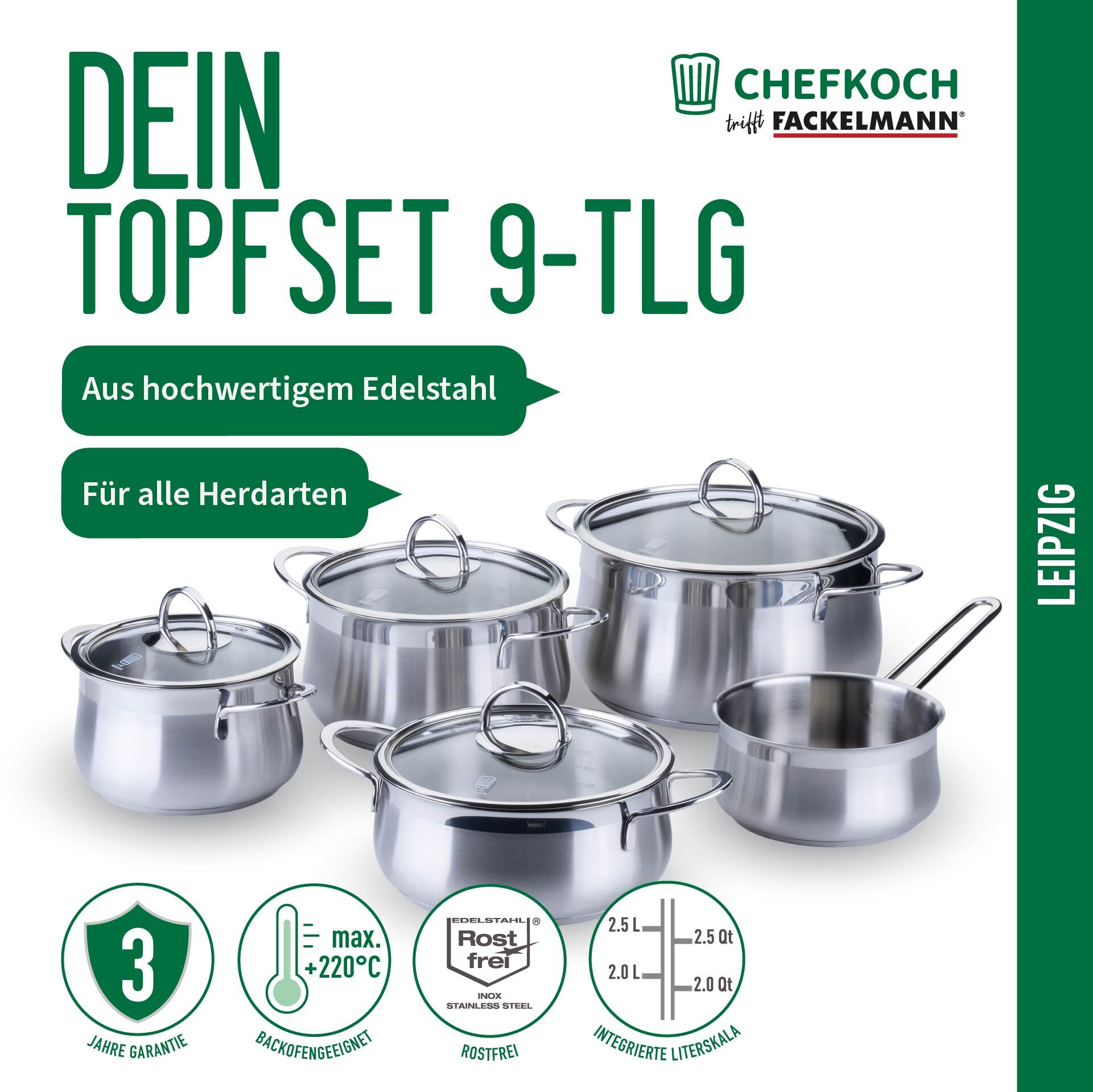 Topfset Leipzig, 9-teilig