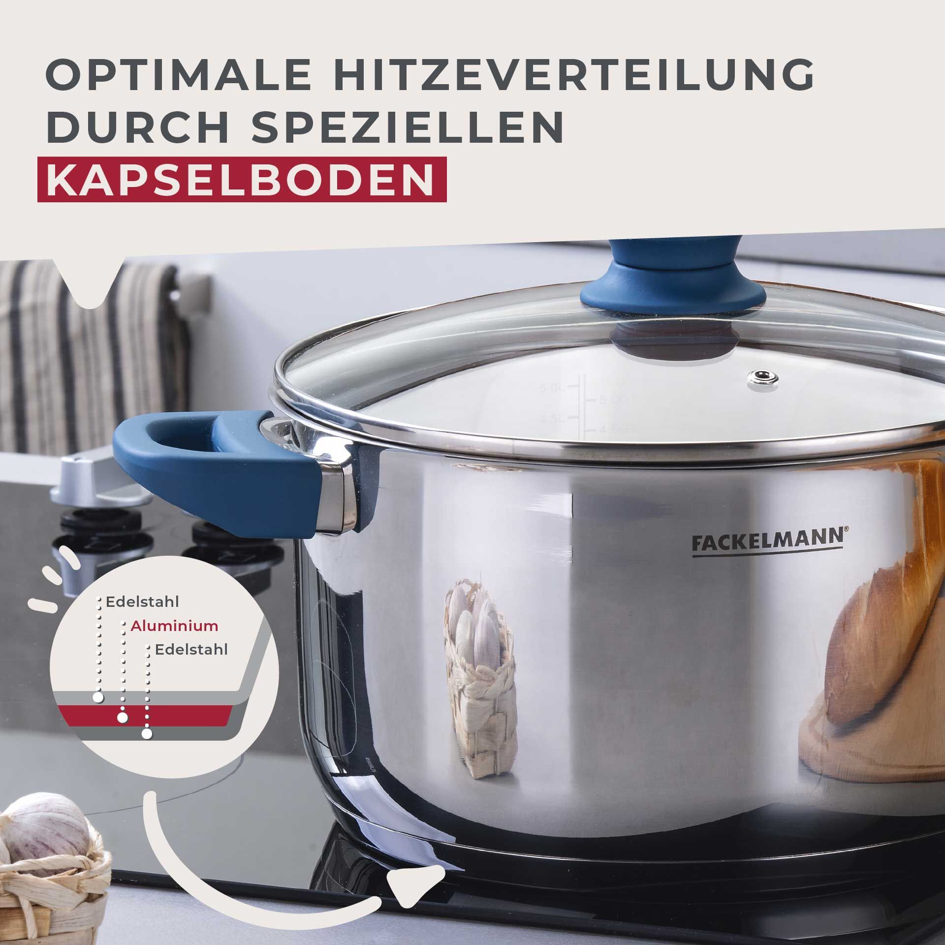 Kochtopf mit Deckel Essential, Ø24cm, blau