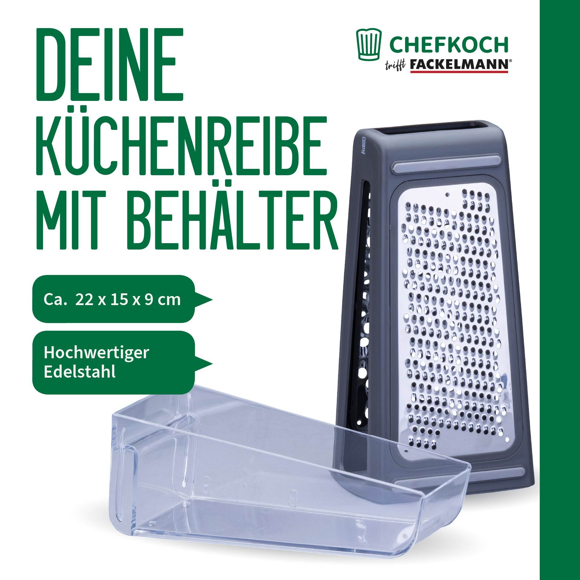Küchenreibe mit Behälter