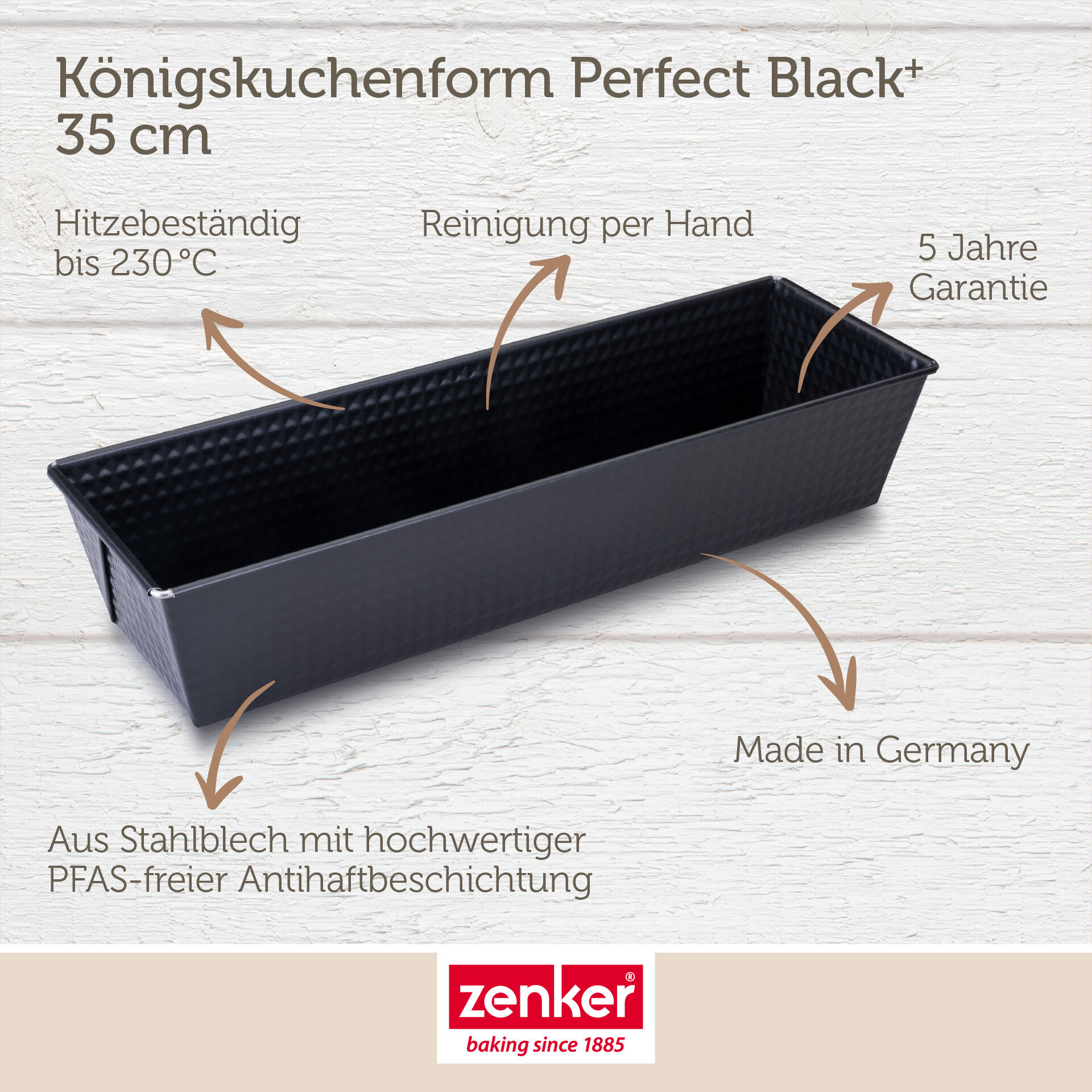 Kastenform Perfect Black+, 35cm