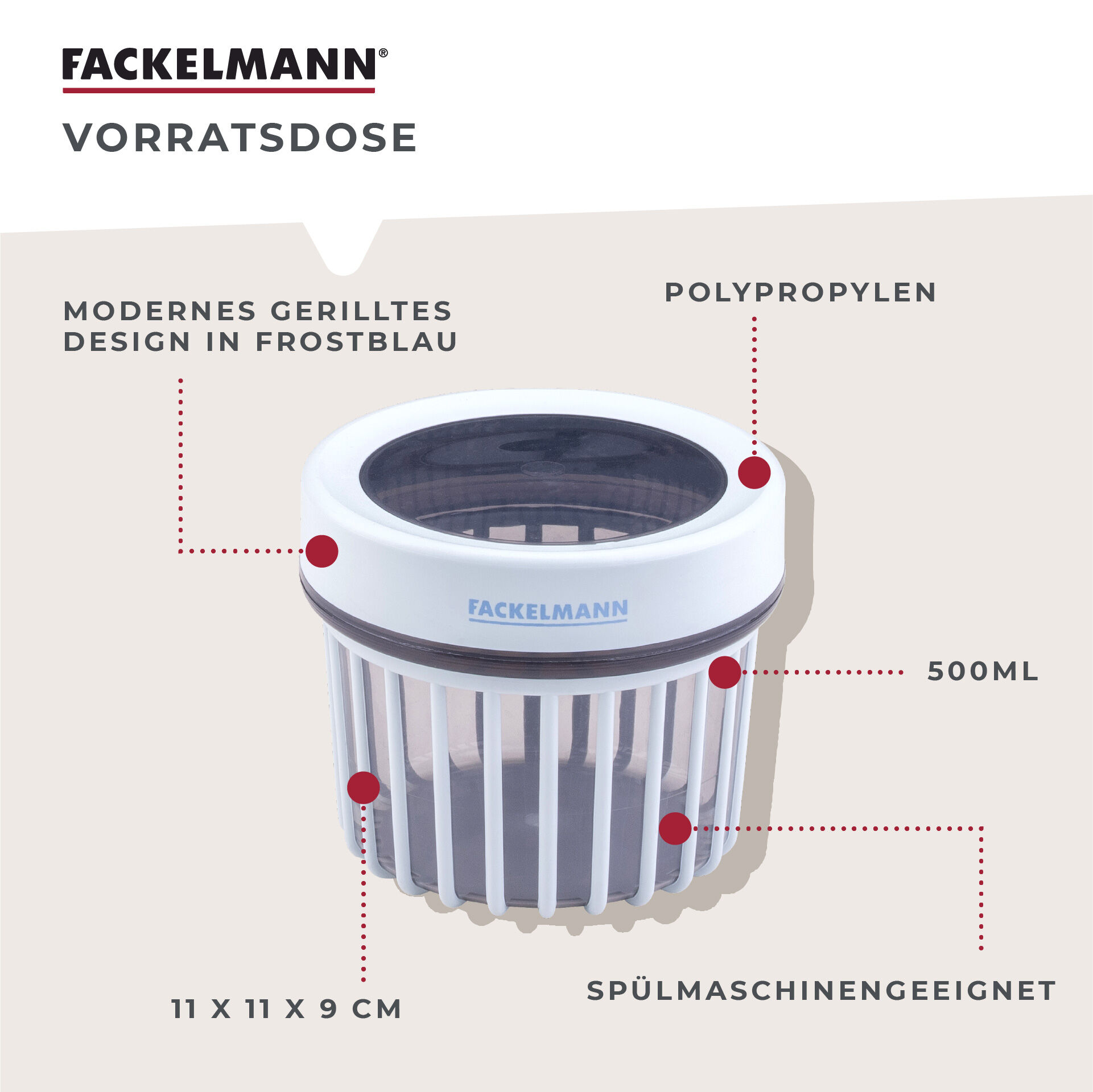 Vorratsdose Be The Move, gerillt, 500ml, hellblau