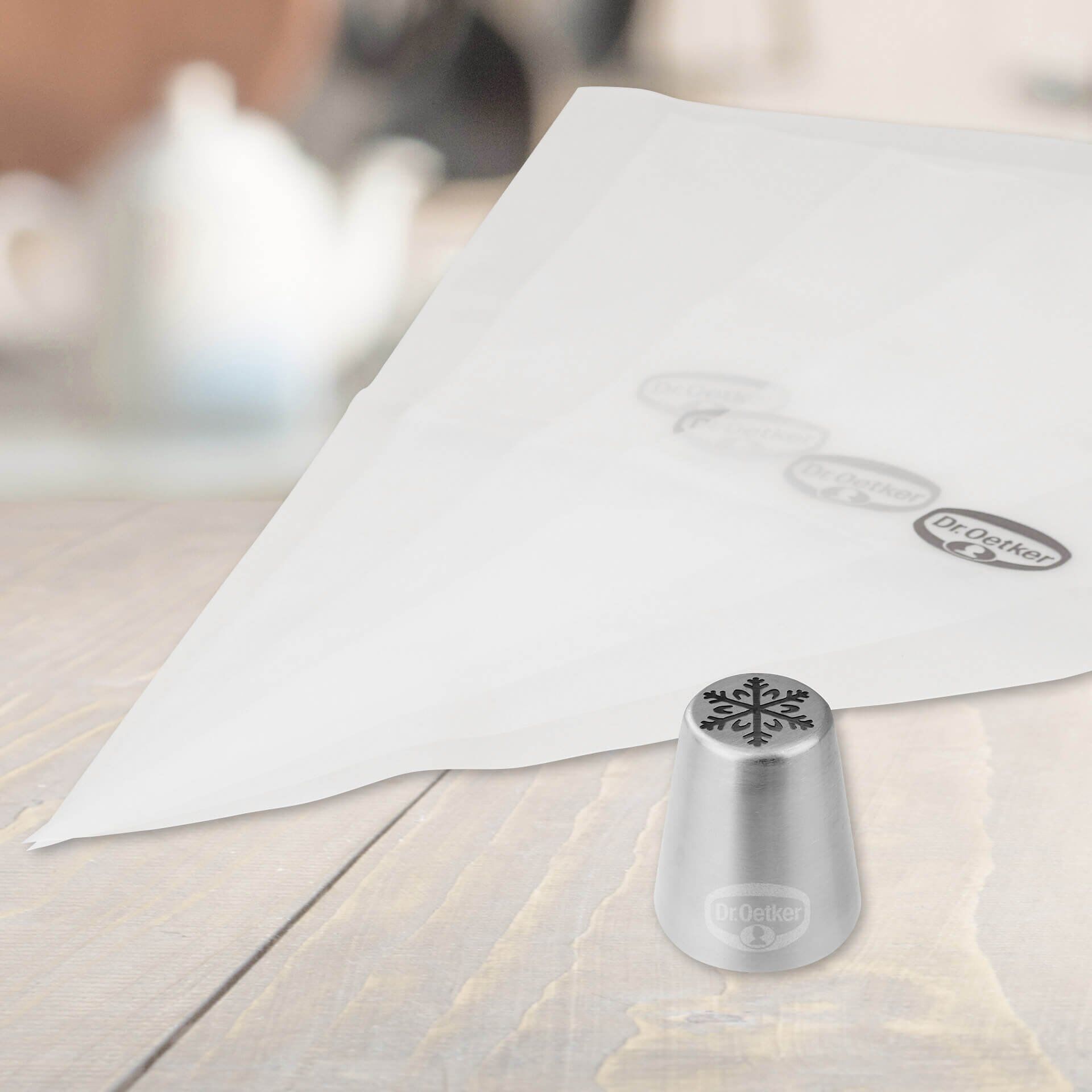 Tülle Schneeflocke inkl. 4 Spritzbeutel White Christmas Baking