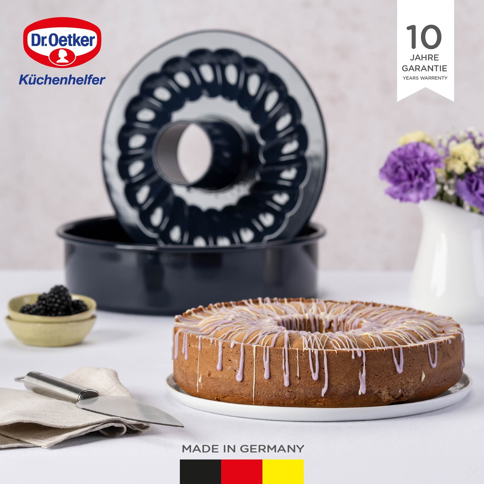 Backform mit Flach- und Rohrboden Back-Liebe Emaille, Ø28cm