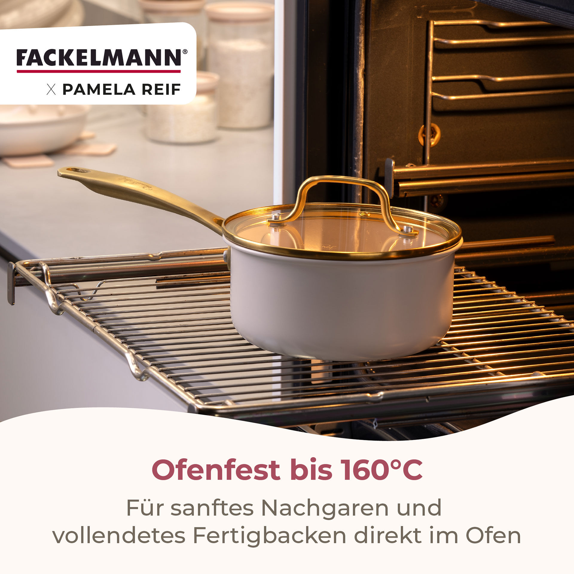 Pamela Reif Stielkasserolle mit Deckel Signature, Ø16cm