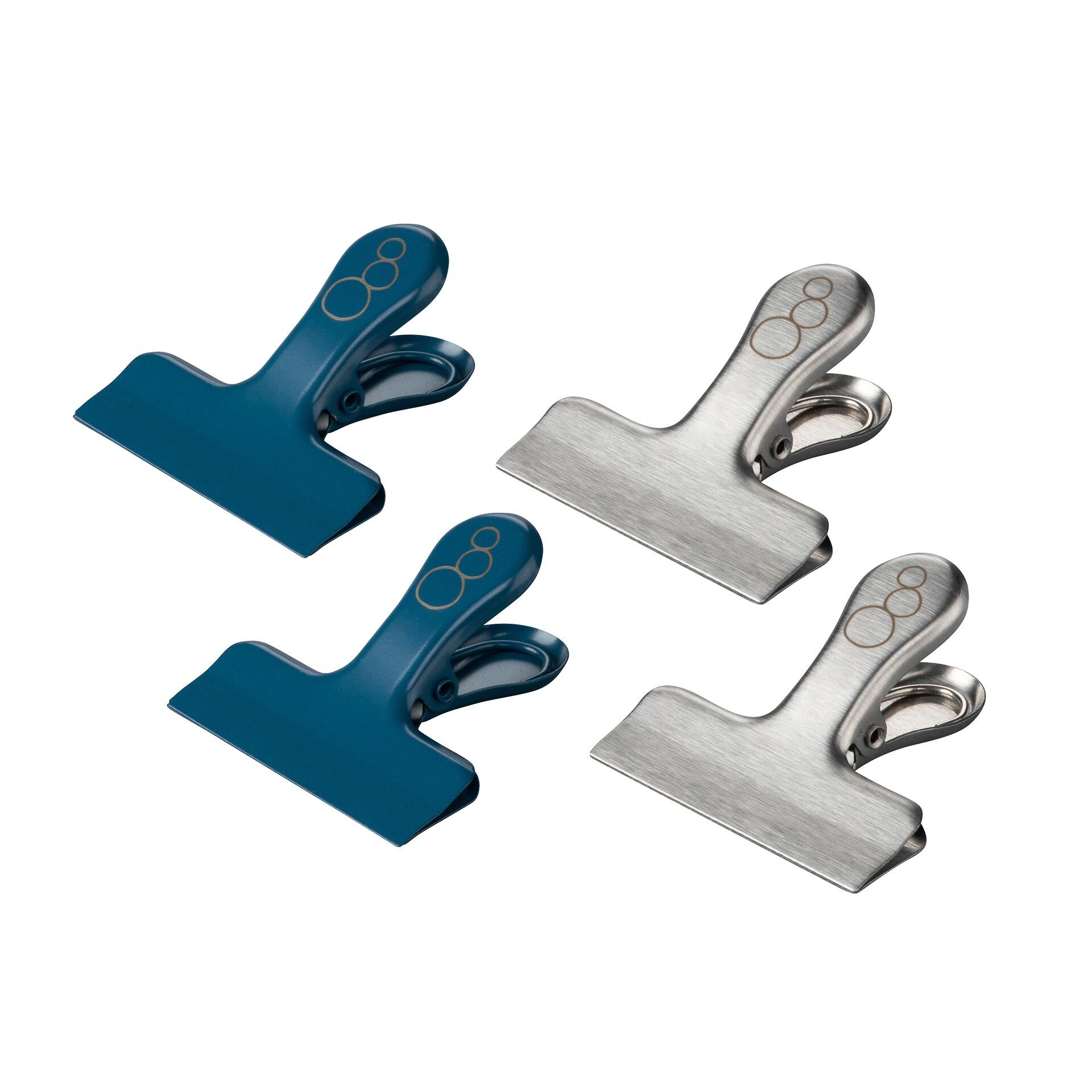 Tütenclips Balance, silber/blau, 4 Stück