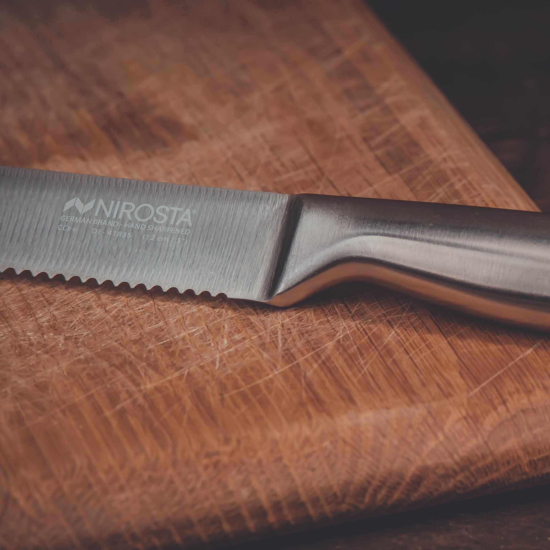 Küchenmesser gezahnt Star, 12cm Edelstahl-Klinge