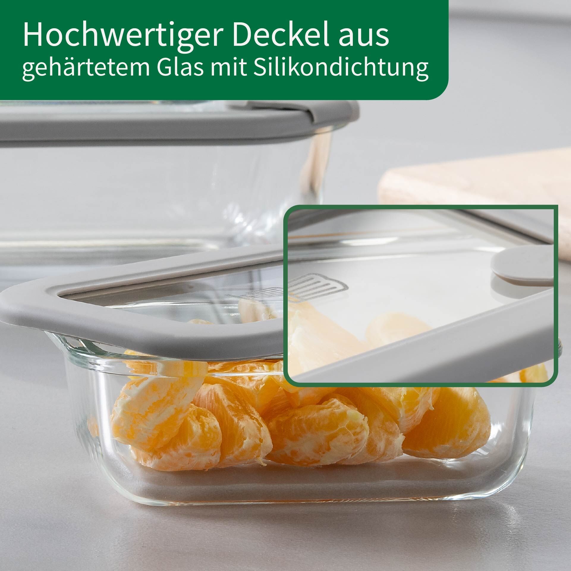 Vorratsdose Glas, eckig, 1520ml