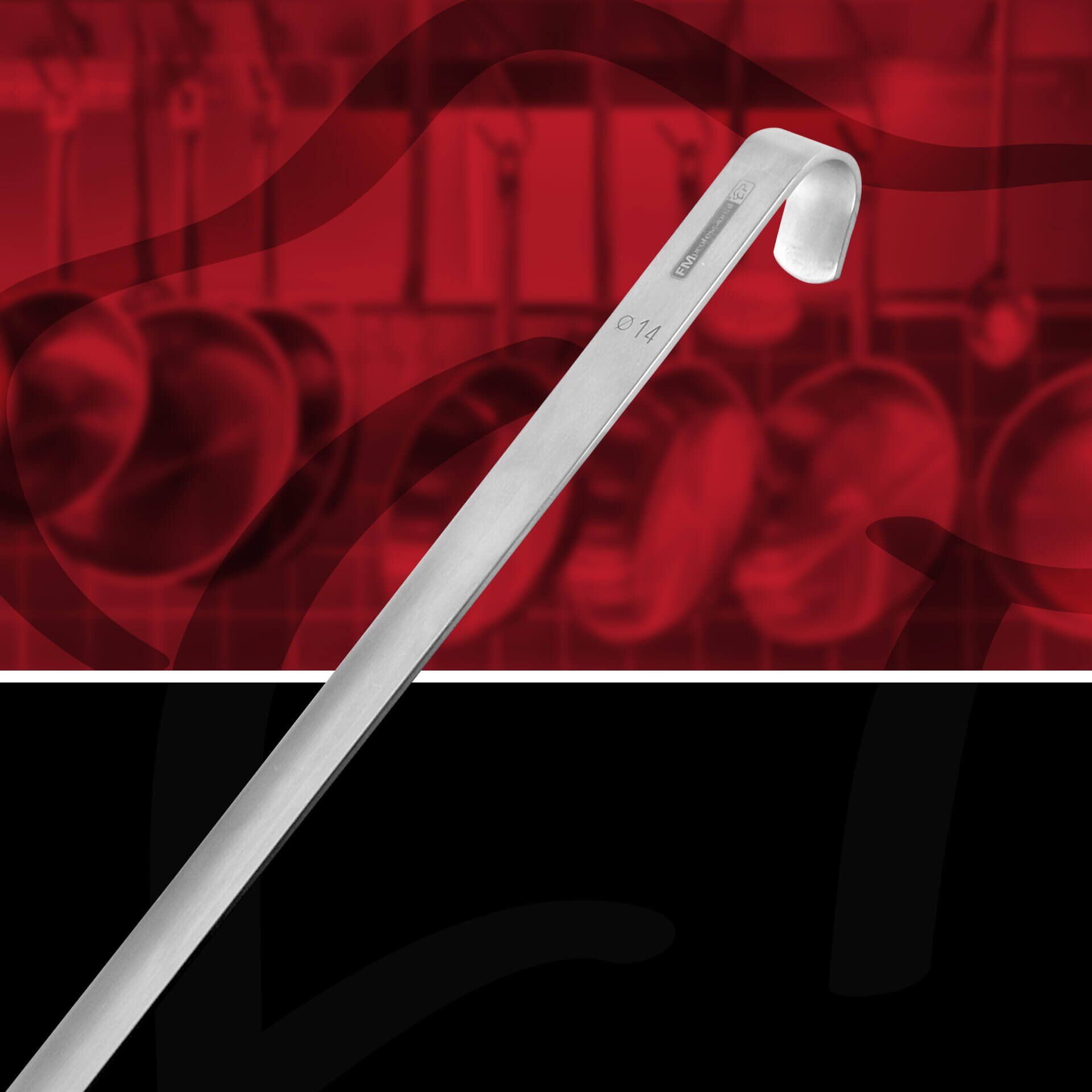 Profi-Abseihlöffel, 50cm, Edelstahl