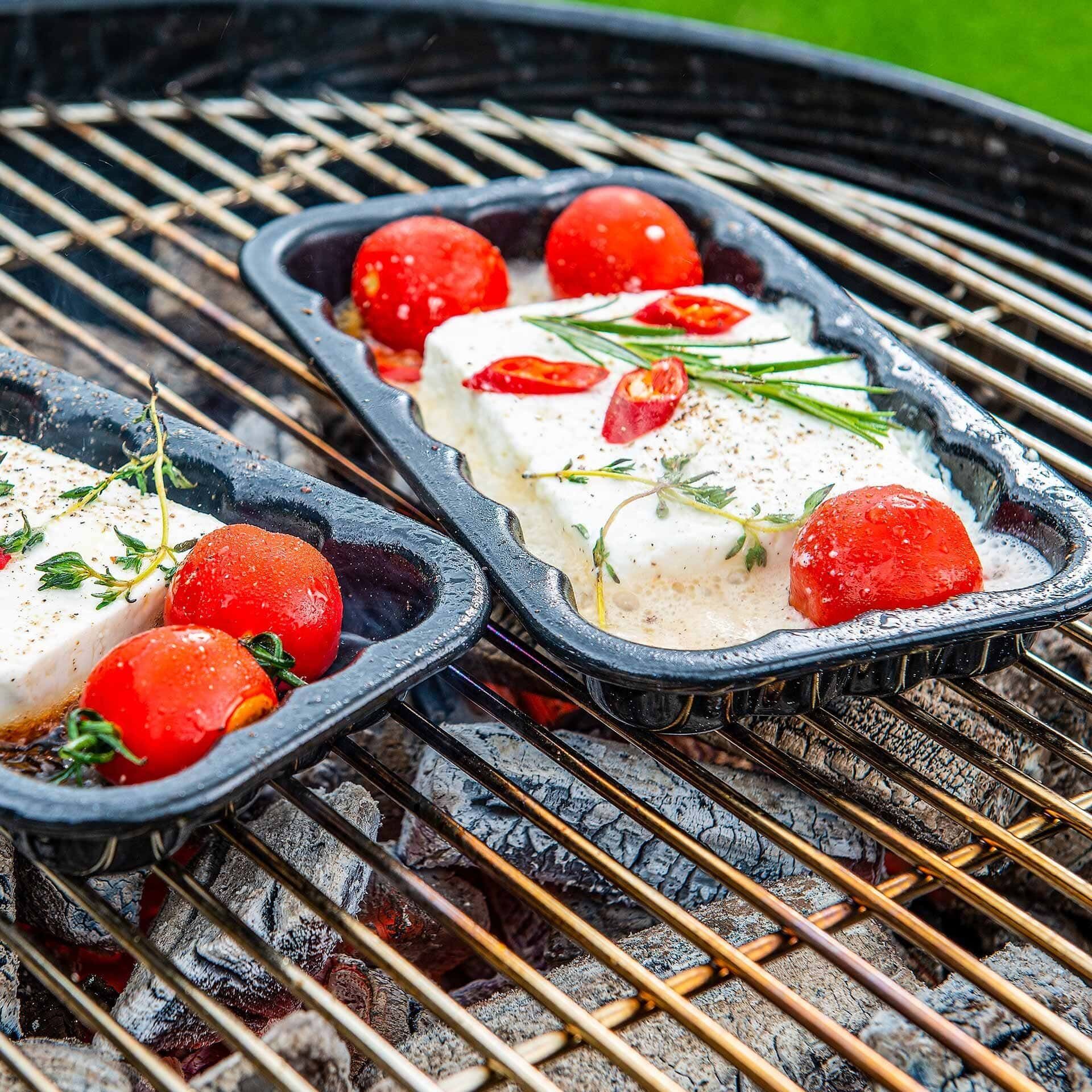 Grillschale Emaille, 21x12cm, 2 Stück