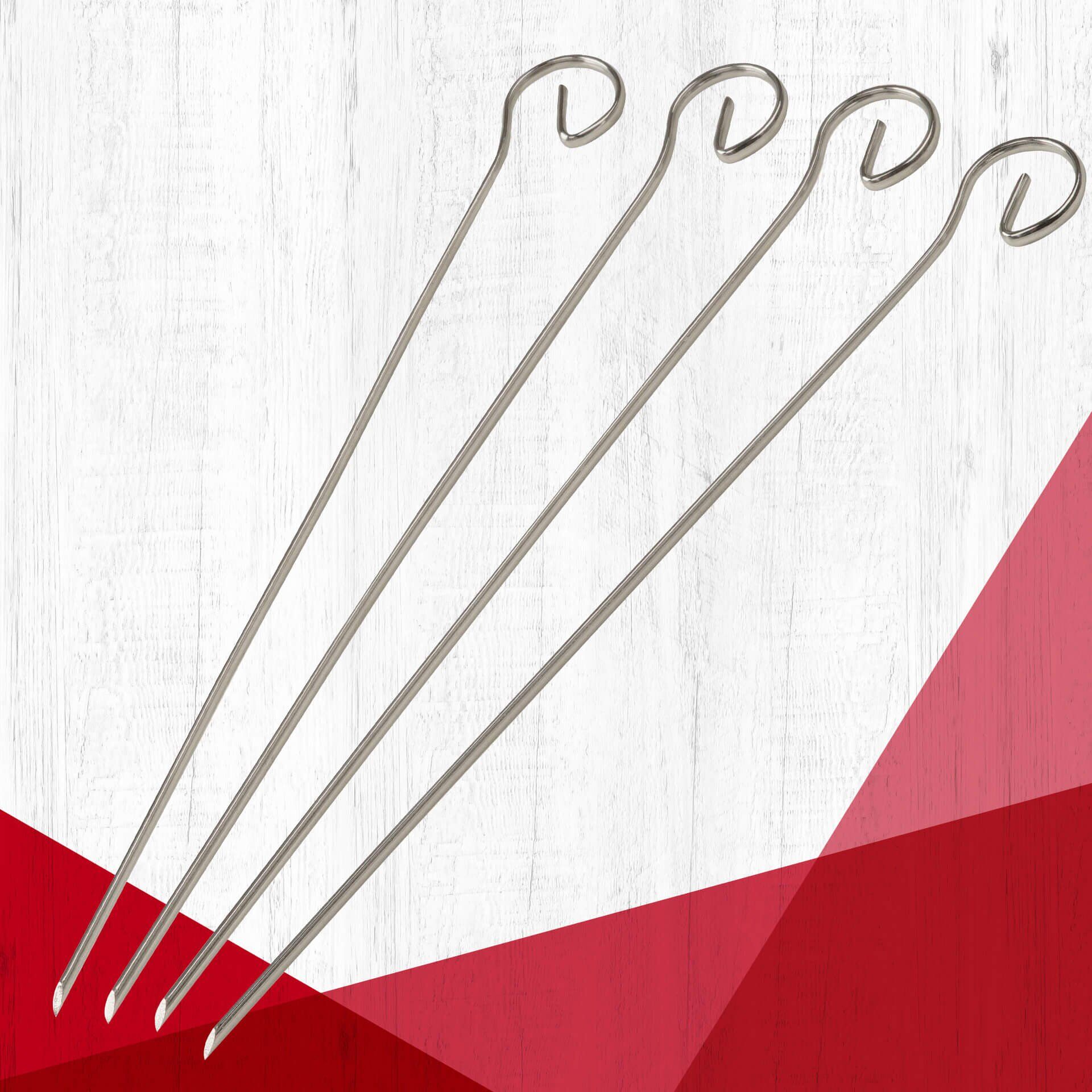 Schaschlikspieße, 21cm, 4 Stk., Edelstahl