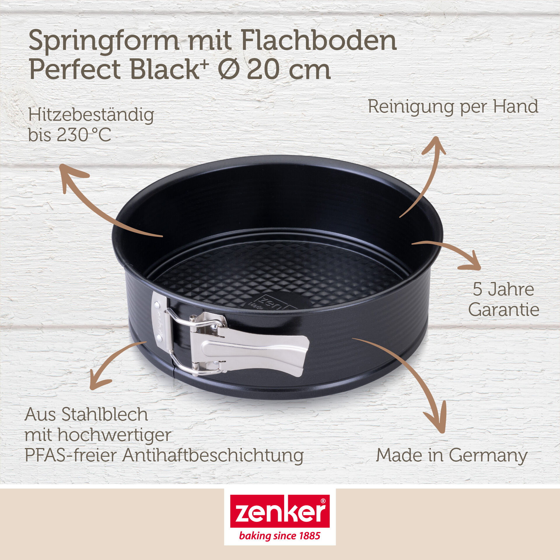 Springform mit Flachboden Perfect Black+, Ø20cm