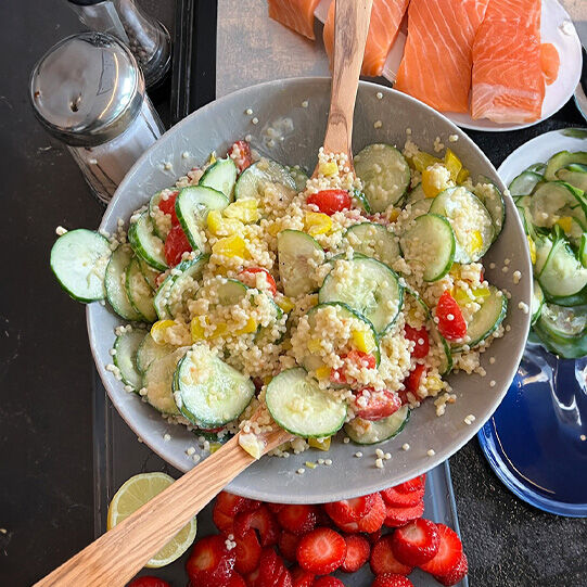 Lachsfilet mit Erdbeer-Couscous