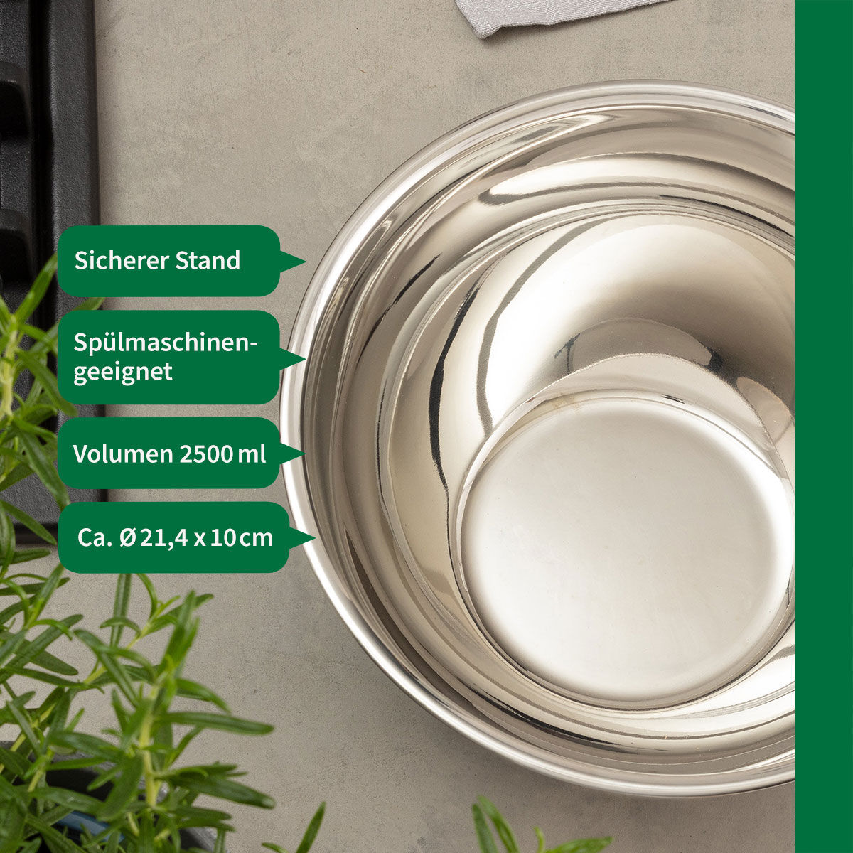 Schüssel, 2,5 l, Edelstahl