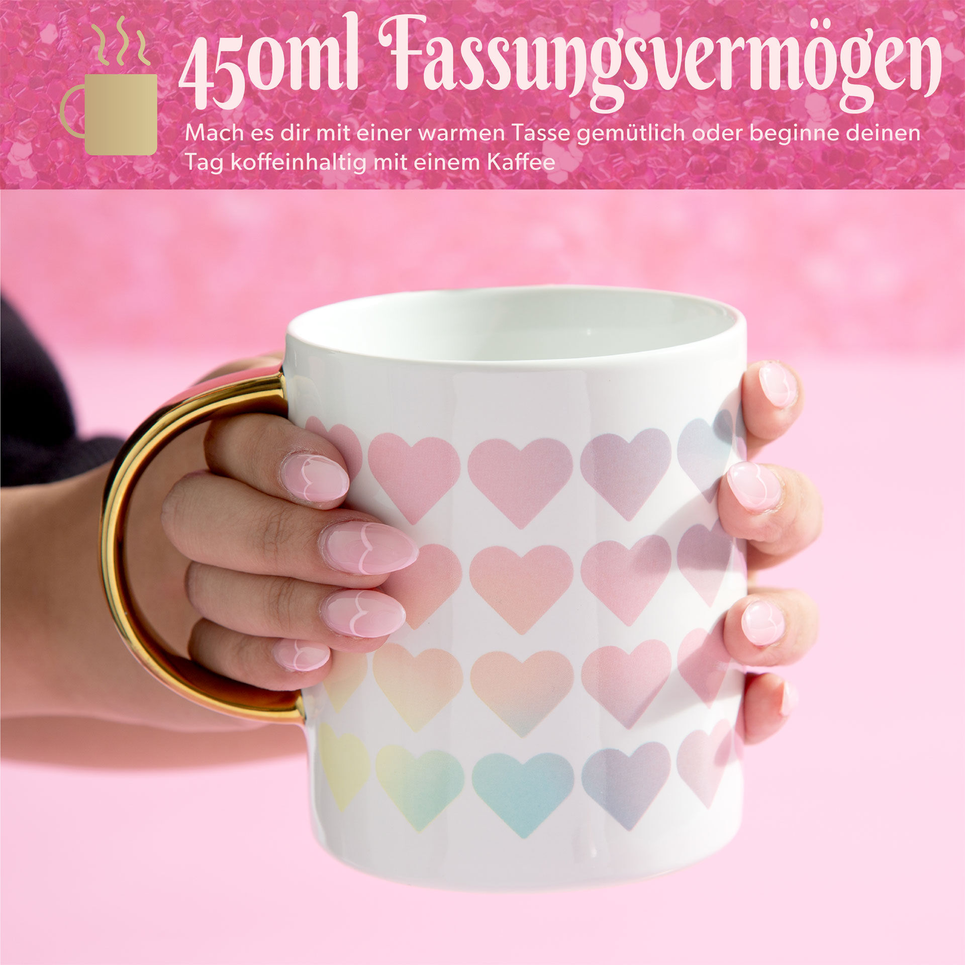 Tasse "Herzen", 450ml
